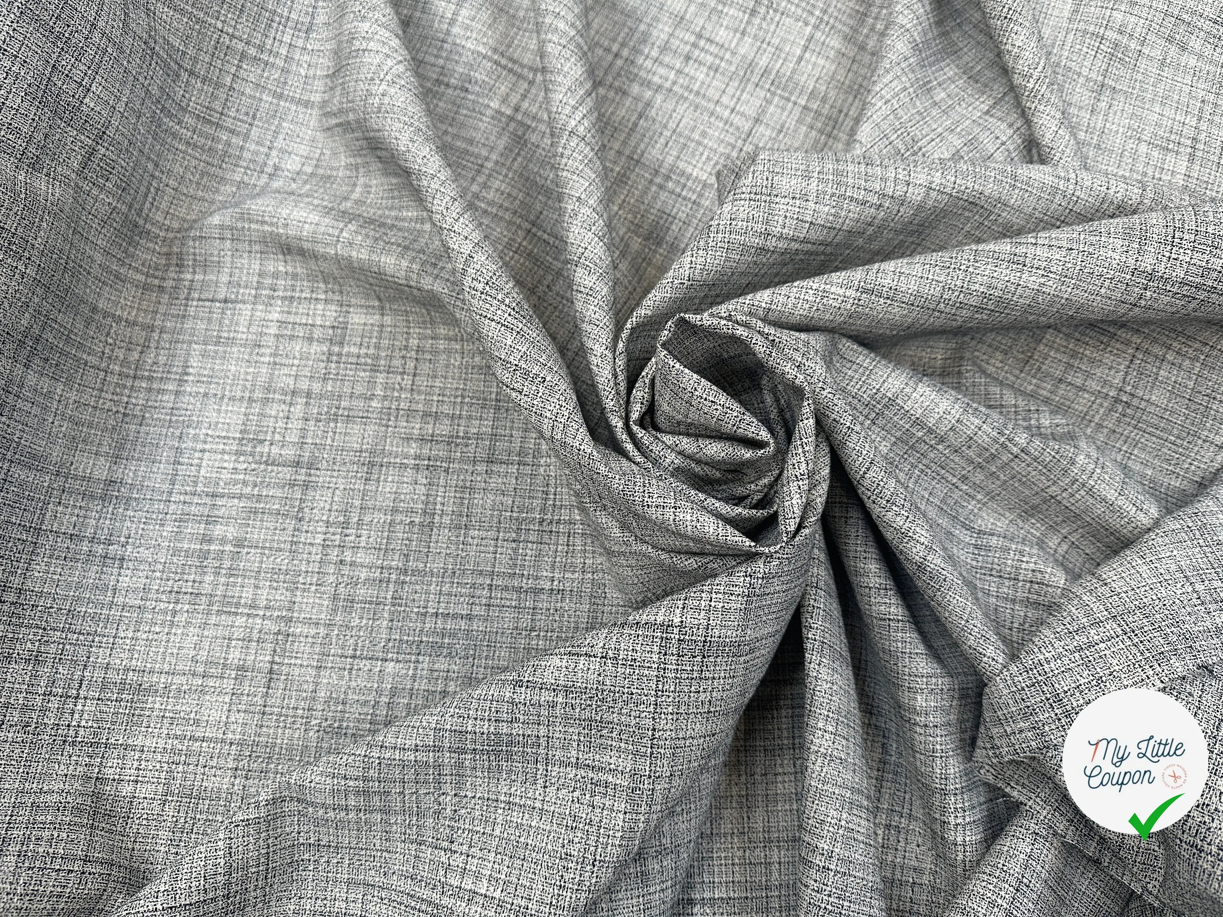 TISSU SEMI LOURDE NOIR & BLANC CHINÉ - My Little Coupon