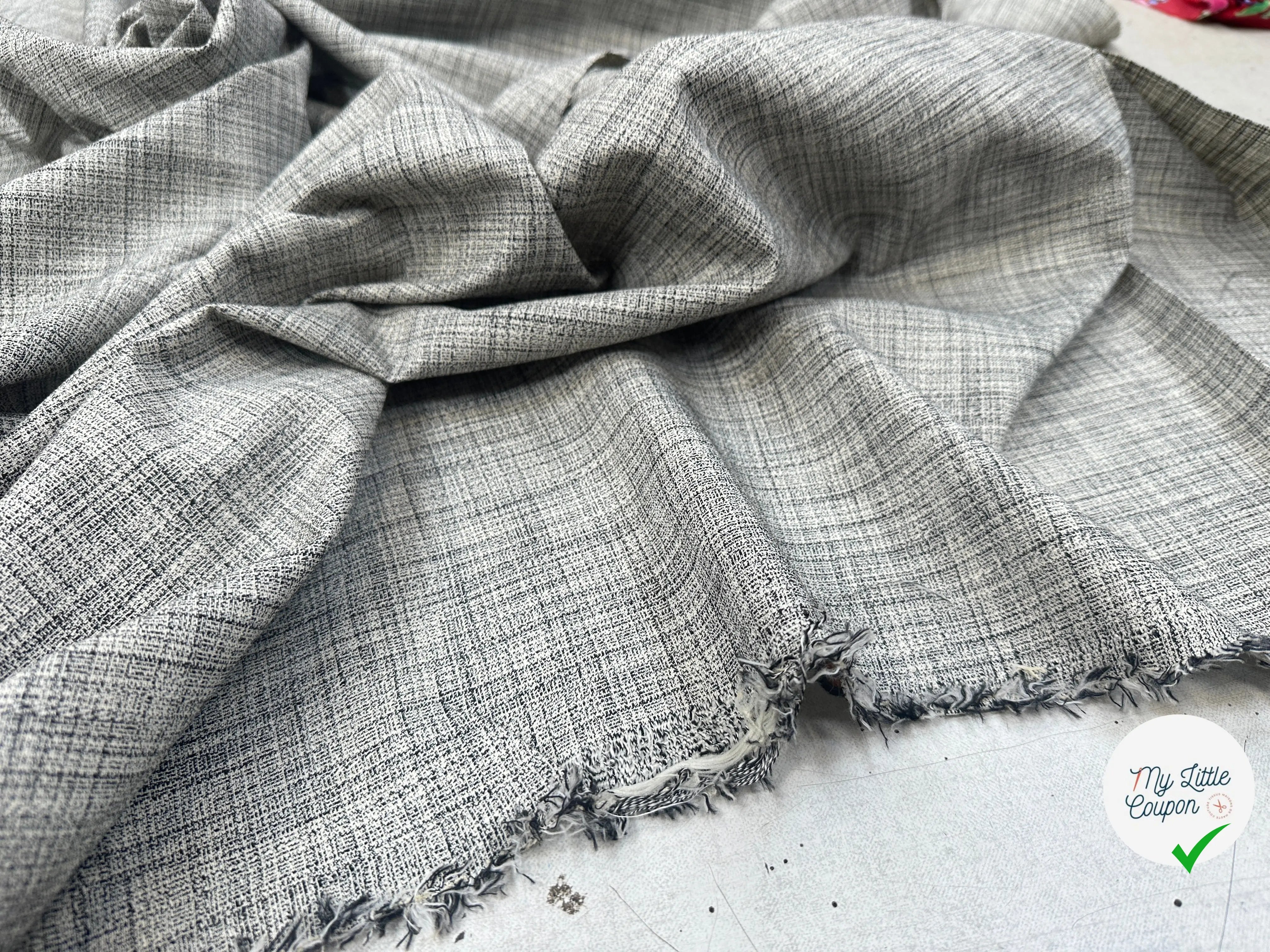 TISSU SEMI LOURDE NOIR & BLANC CHINÉ - My Little Coupon