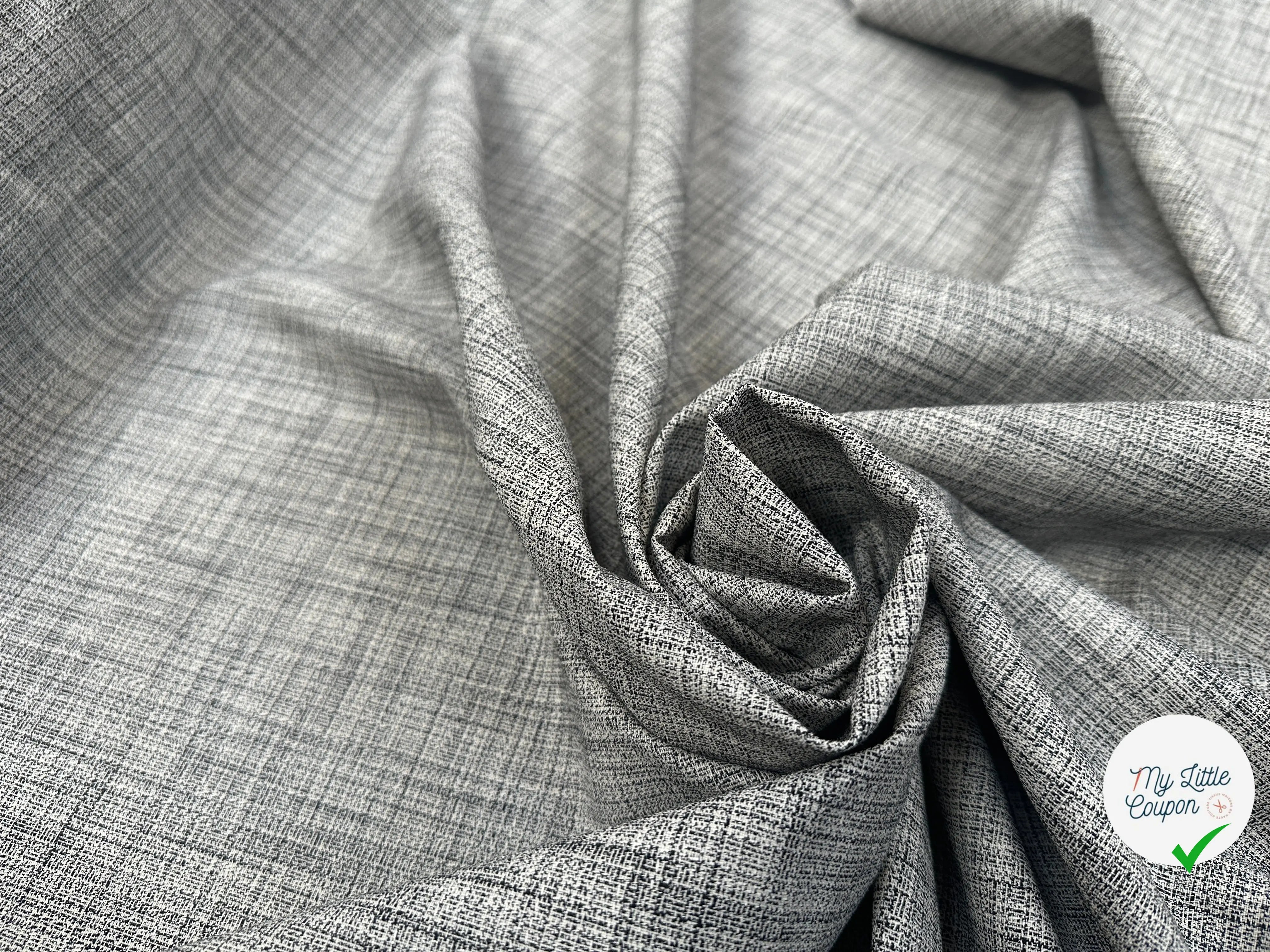 TISSU SEMI LOURDE NOIR & BLANC CHINÉ - My Little Coupon