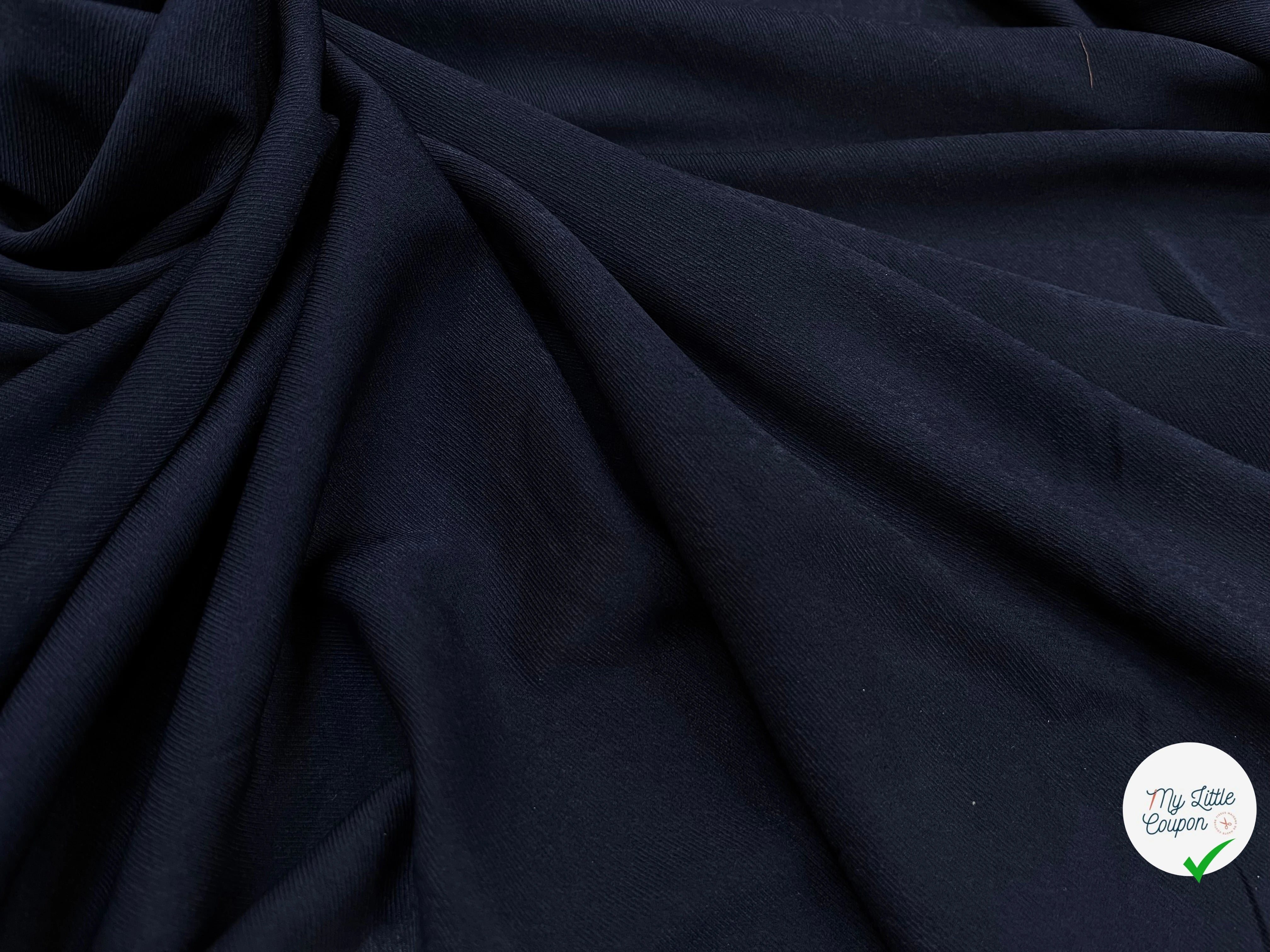 TISSU SERGÉ FLUIDE BLEU NUIT - My Little Coupon