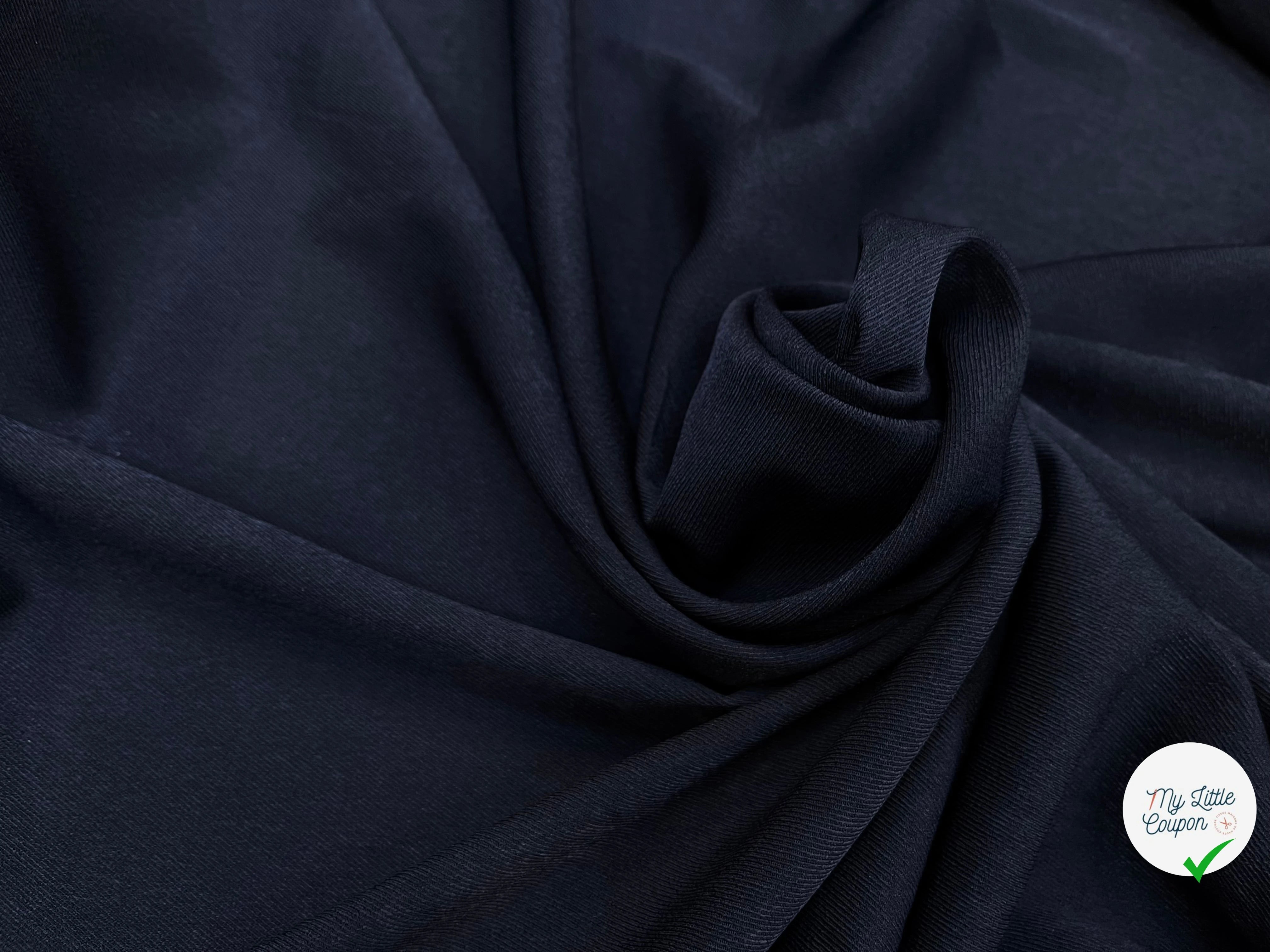 TISSU SERGÉ FLUIDE BLEU NUIT - My Little Coupon