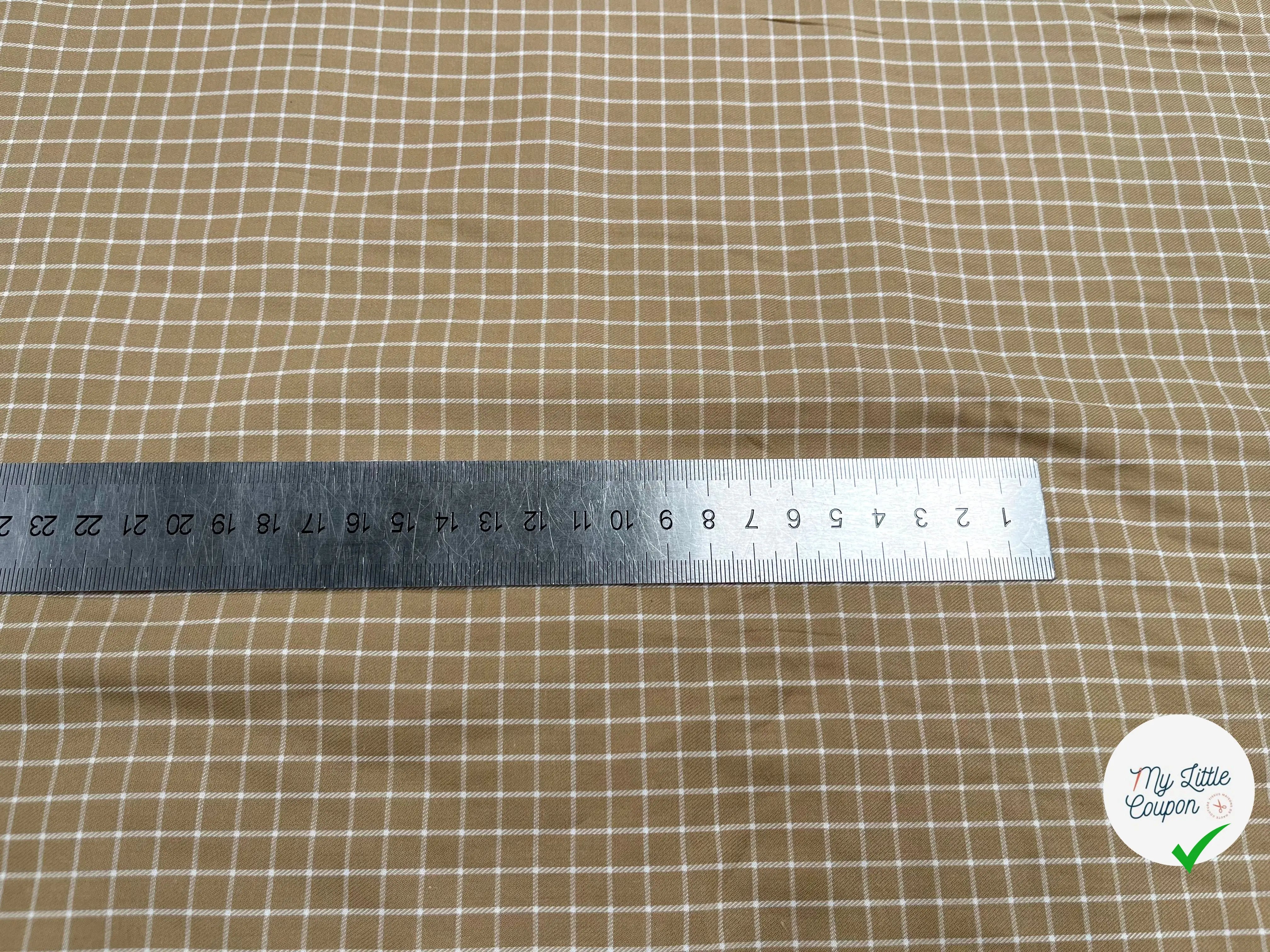 TISSU SURCHEMISE TRAPPEUR BEIGE À CARREAUX - My Little Coupon