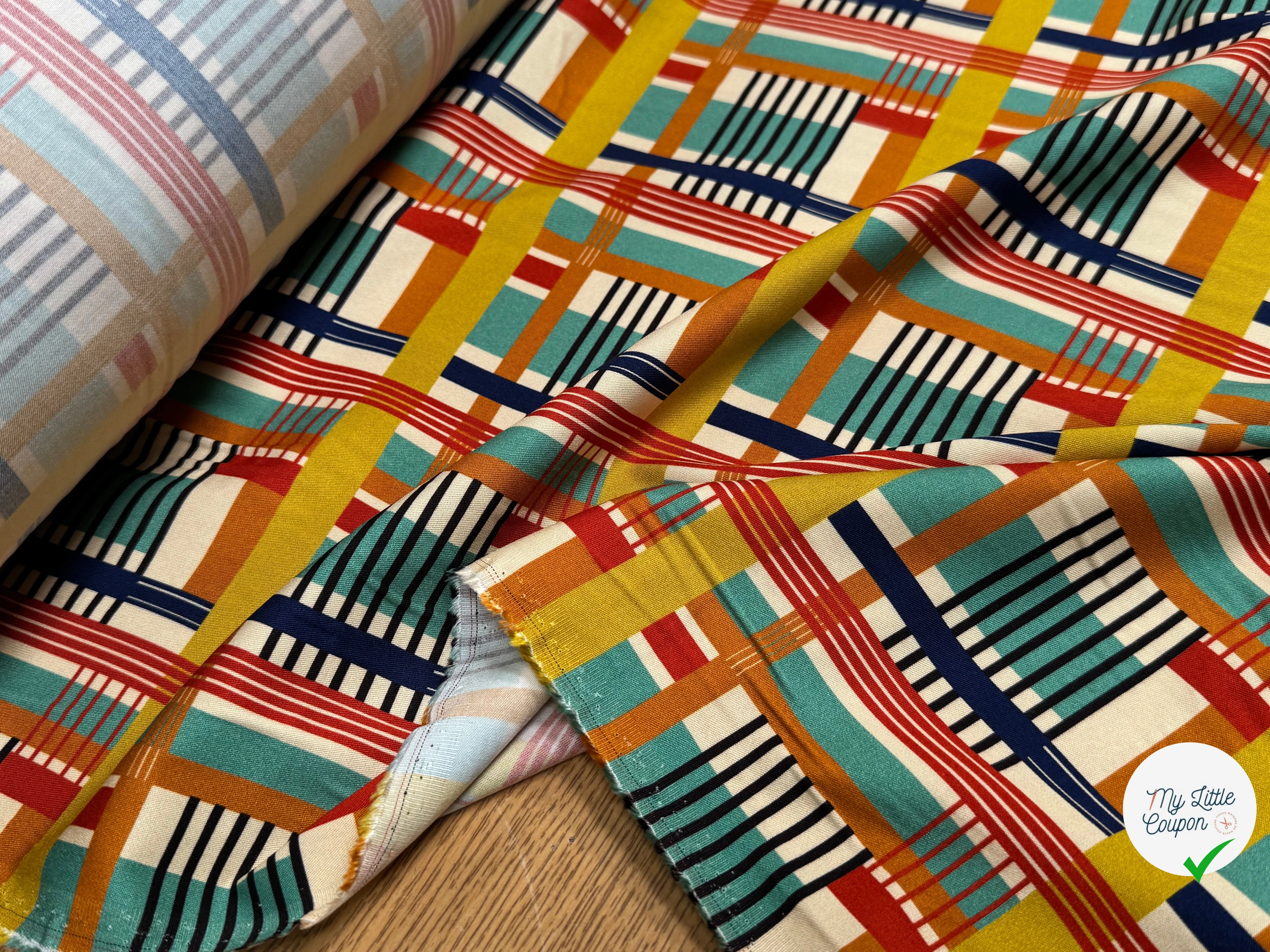 TISSU VISCOSE ÉLASTHANNE IMPRIMÉ OSLO PUNGI TOPO OSLO - My Little Coupon
