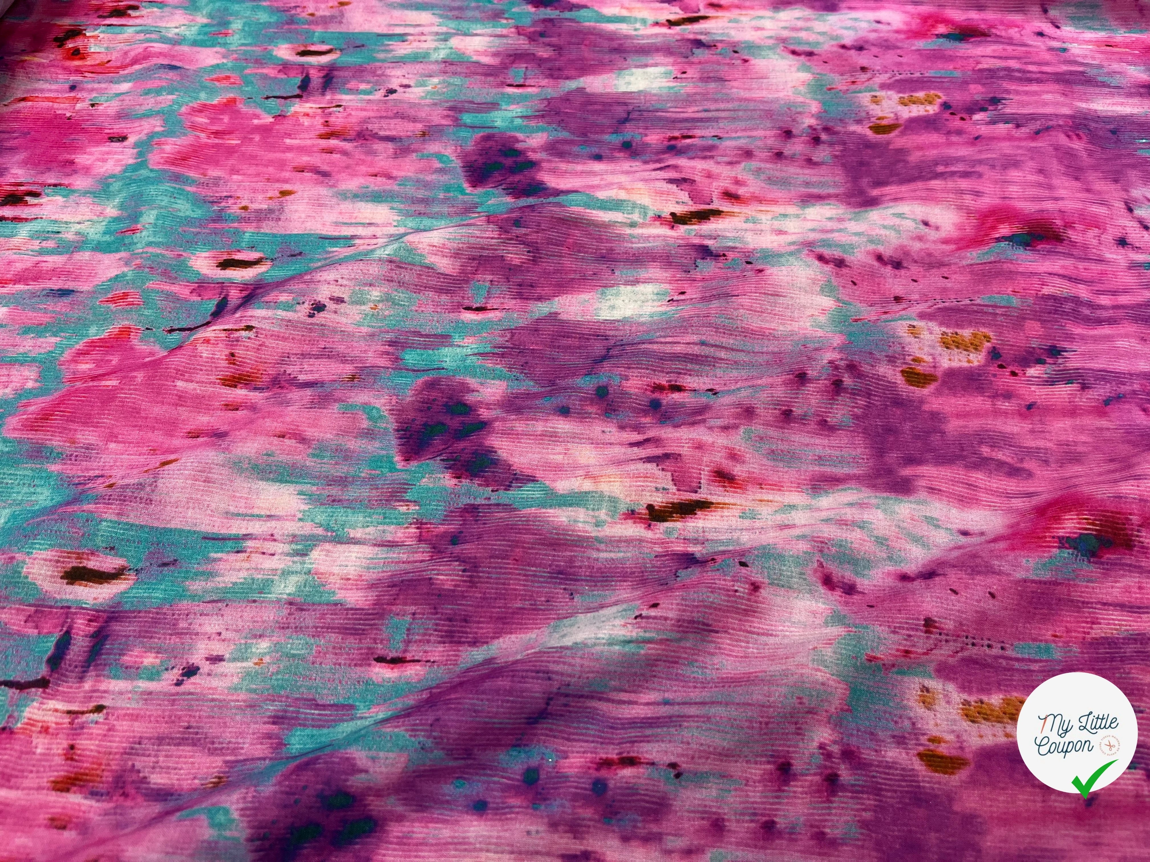 TISSU VISCOSE TIE AND DYE MULTICOLOR - My Little Coupon