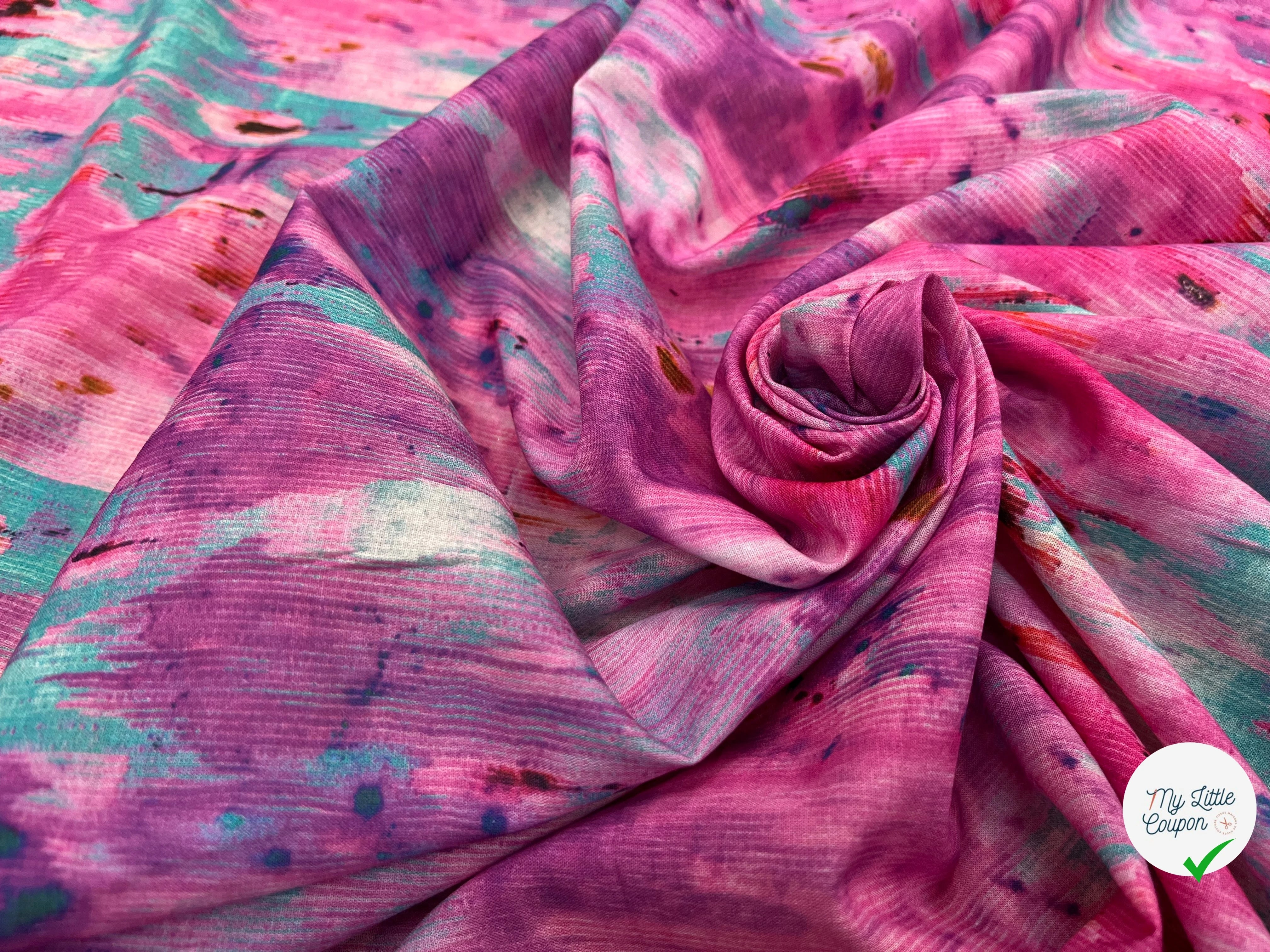 TISSU VISCOSE TIE AND DYE MULTICOLOR - My Little Coupon