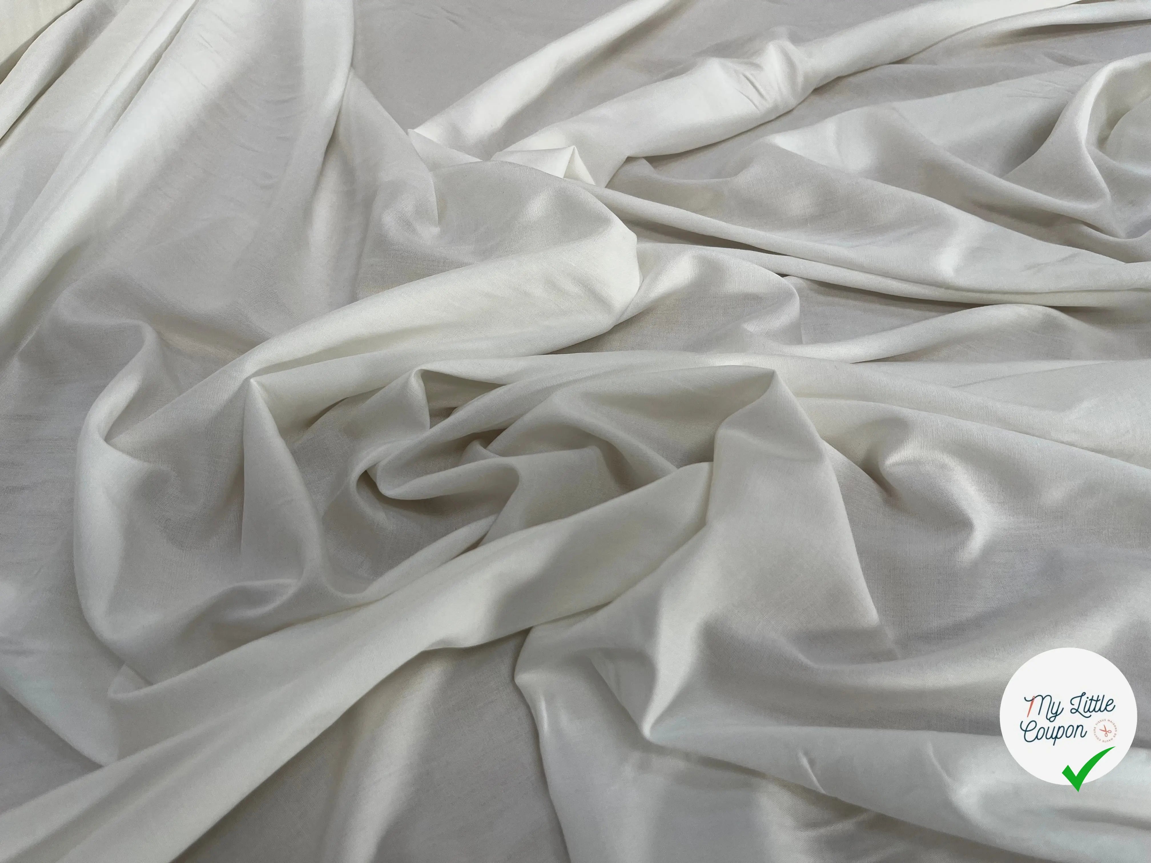 TISSU VISCOSE UNI BLANC CASSÉ STRETCH - My Little Coupon