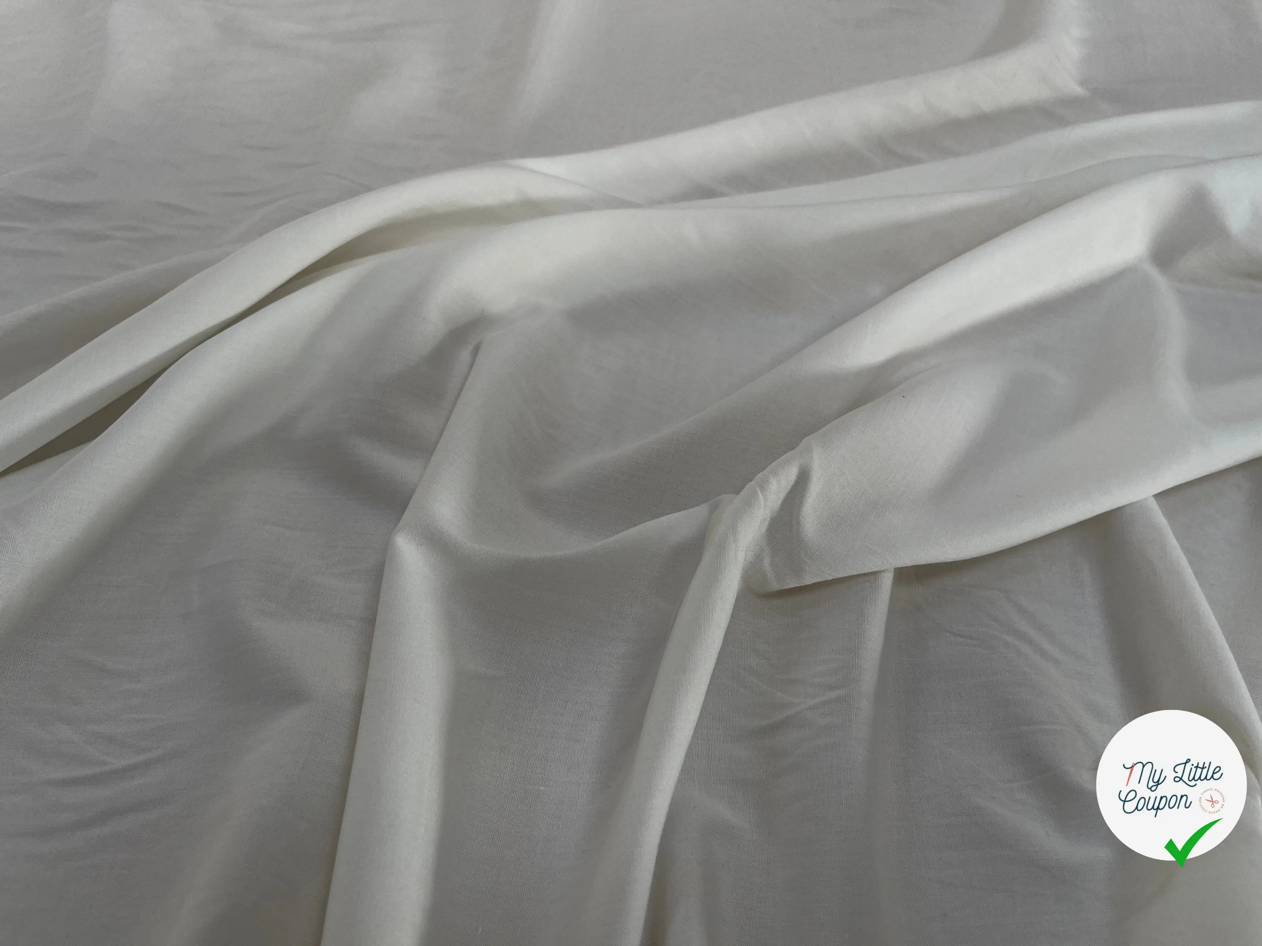 TISSU VISCOSE UNI BLANC CASSÉ STRETCH - My Little Coupon