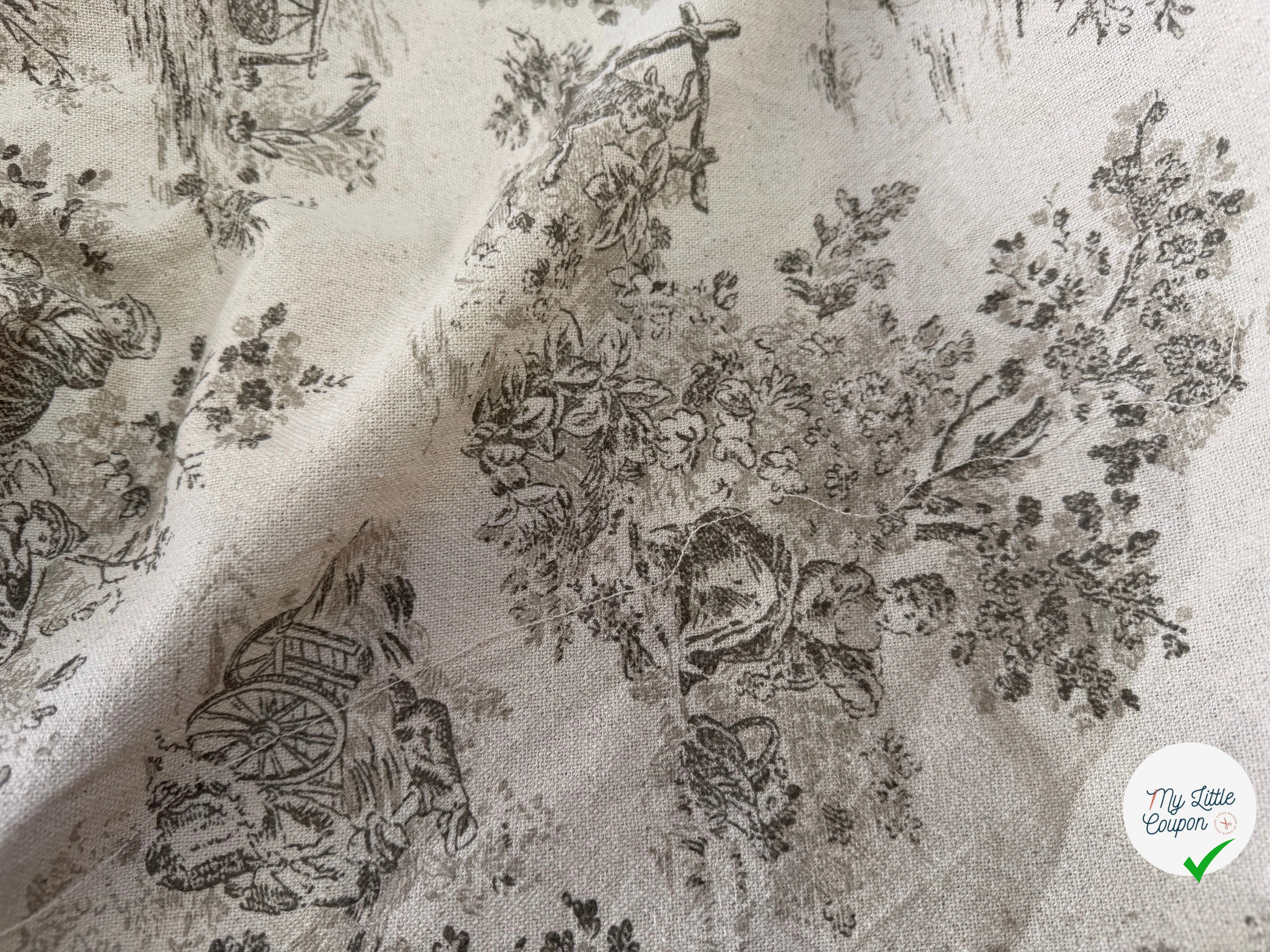 TOILE COTON GABRIELLE EFFET LIN FICELLE - My Little Coupon
