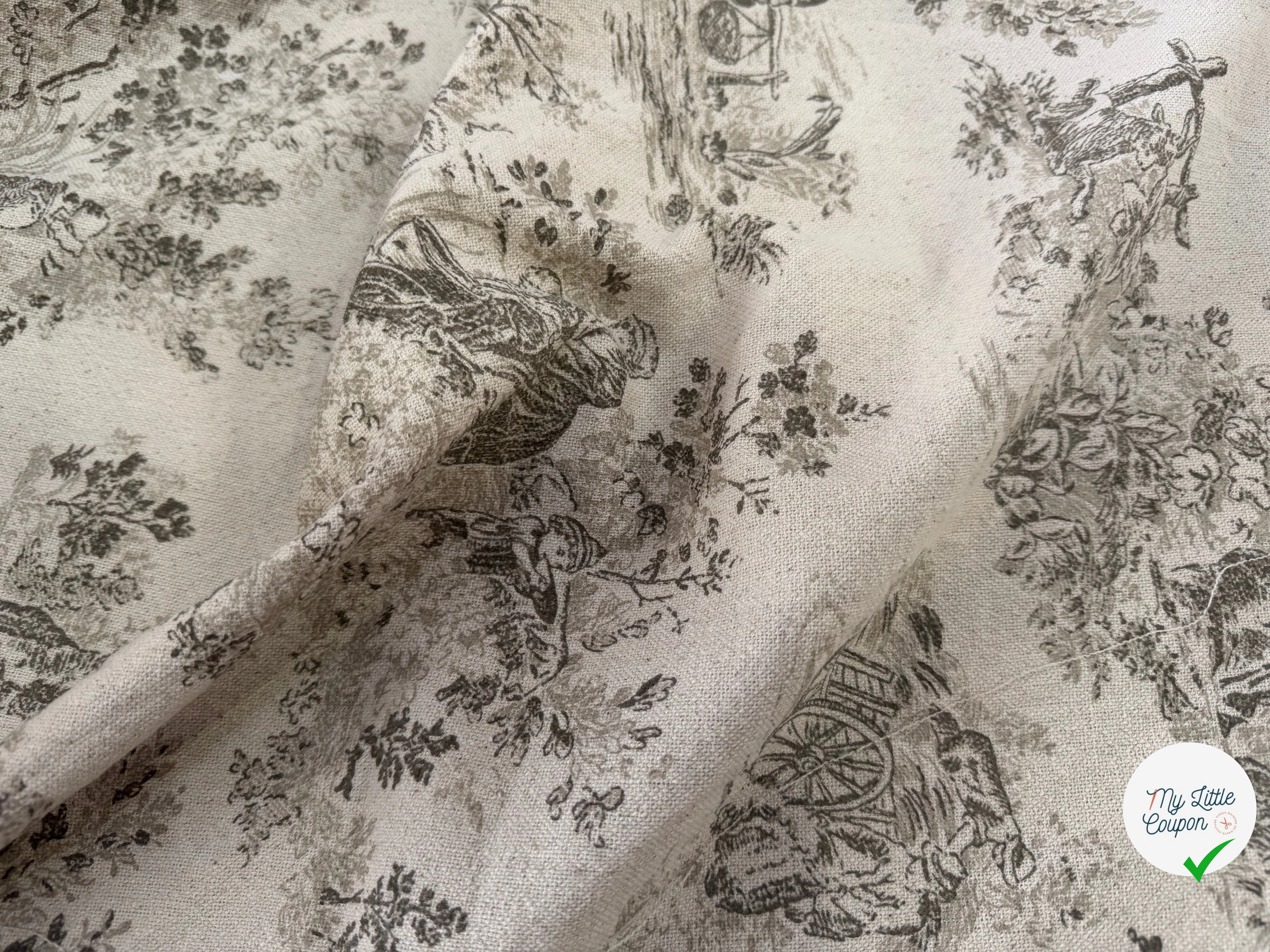 TOILE COTON GABRIELLE EFFET LIN FICELLE - My Little Coupon