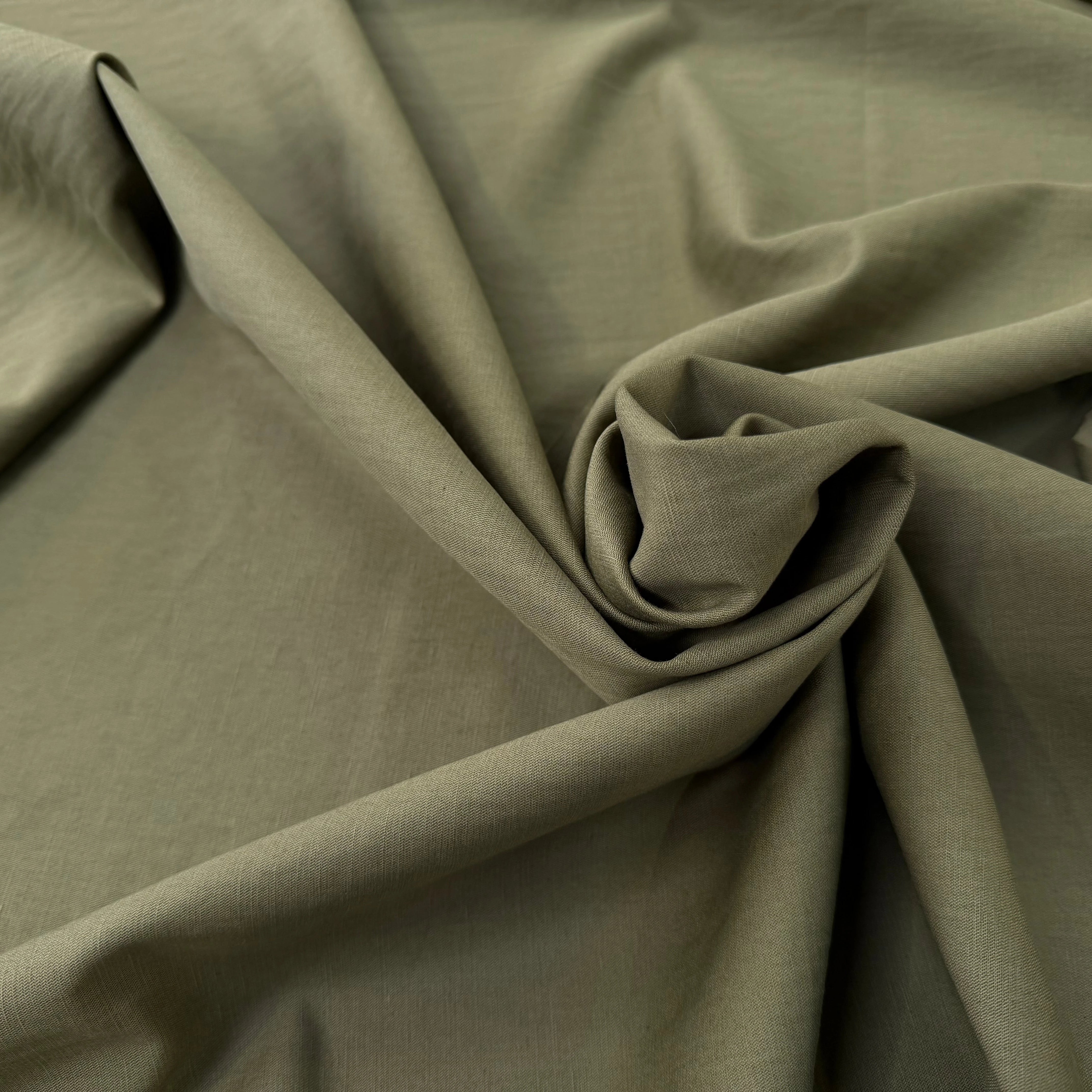 TOILE COTON LIN VERT OLIVE KAKI SUPERBE TENUE - My Little Coupon