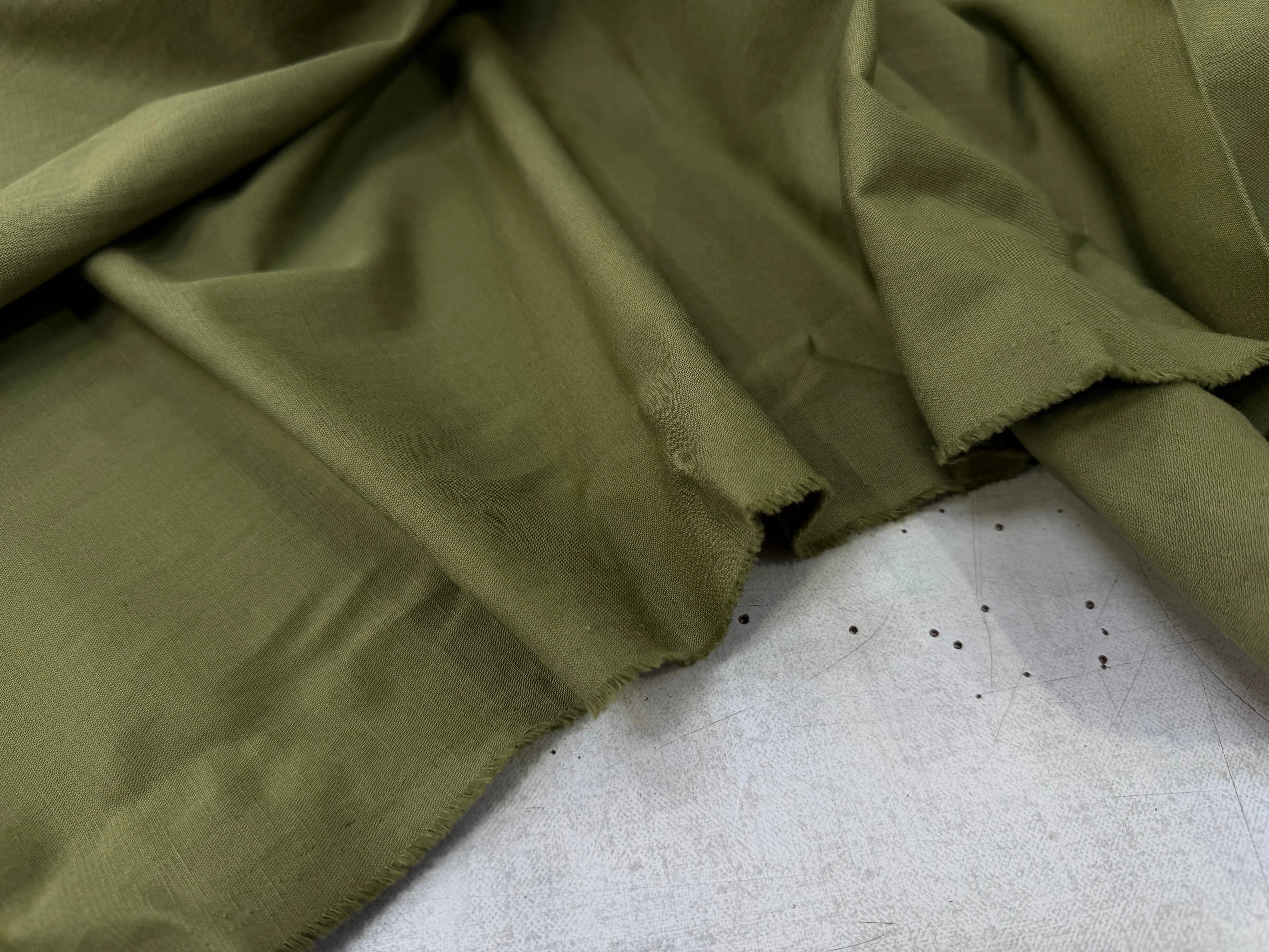 TOILE COTON LIN VERT OLIVE KAKI SUPERBE TENUE - My Little Coupon