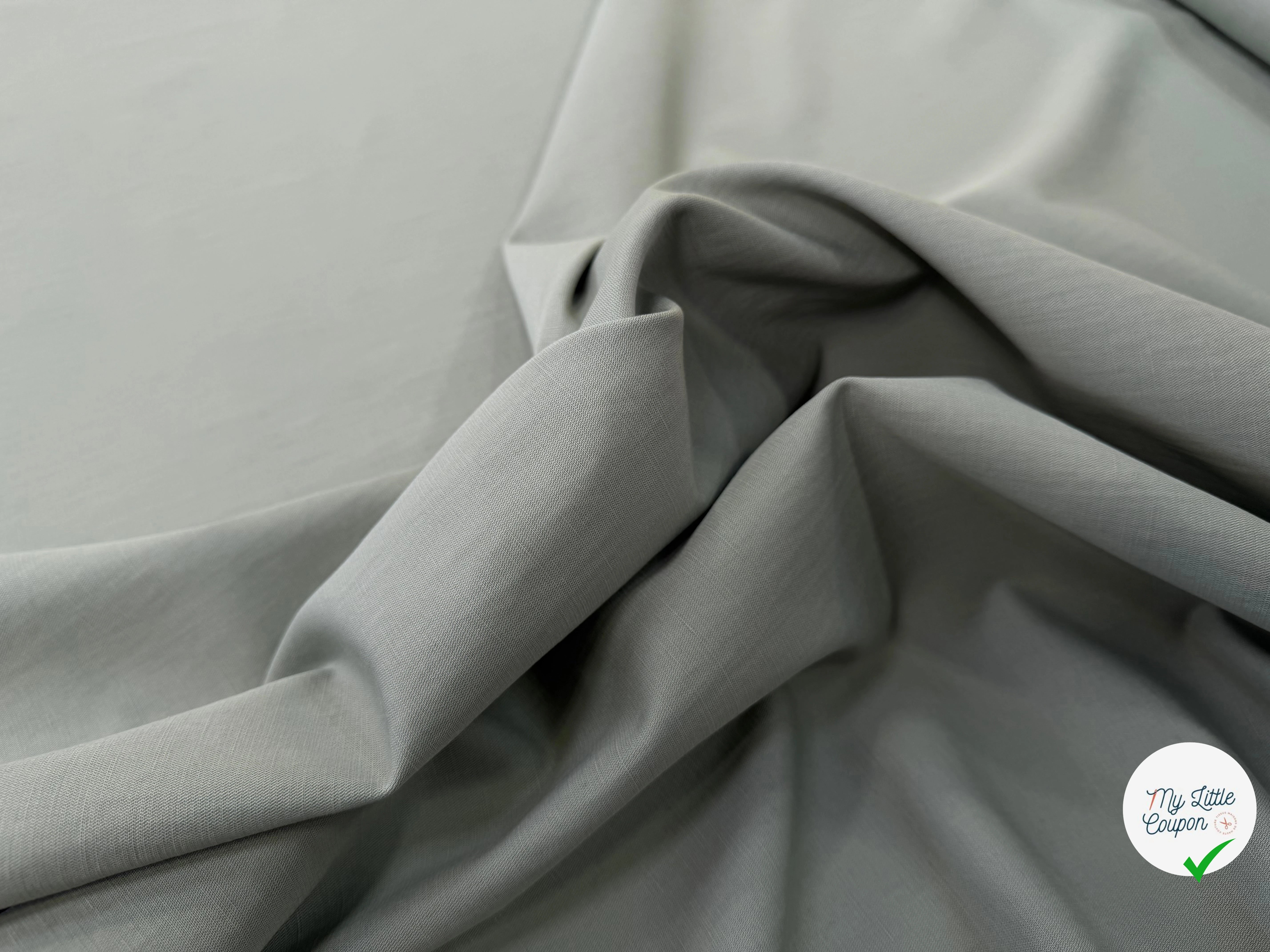 TOILE COTON LIN VERT SAUGE SUPERBE TENUE - My Little Coupon