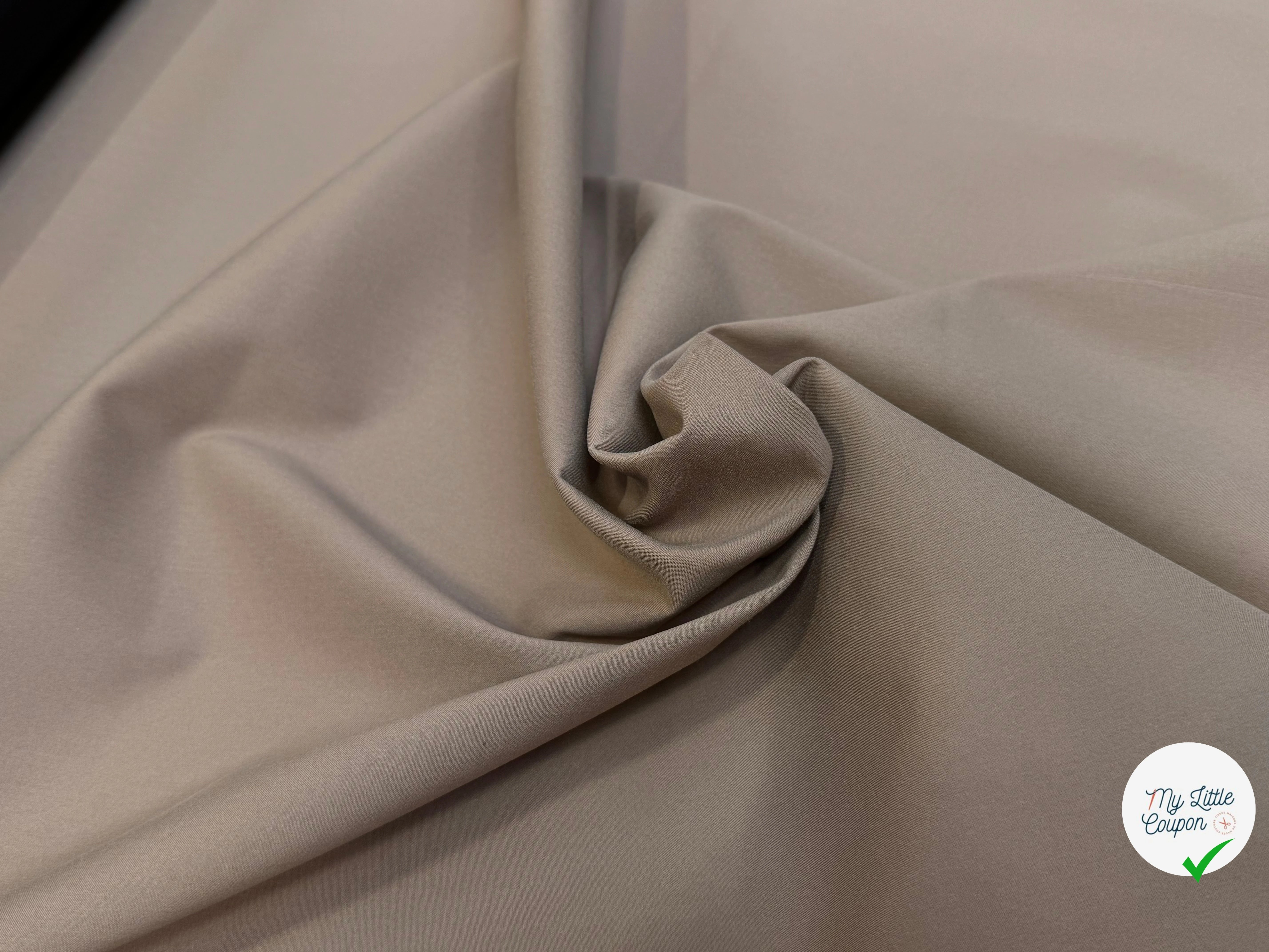 TOILE DE COTON CONTRECOLLÉE STRETCH BEIGE NOIR BELLE TENUE - My Little Coupon