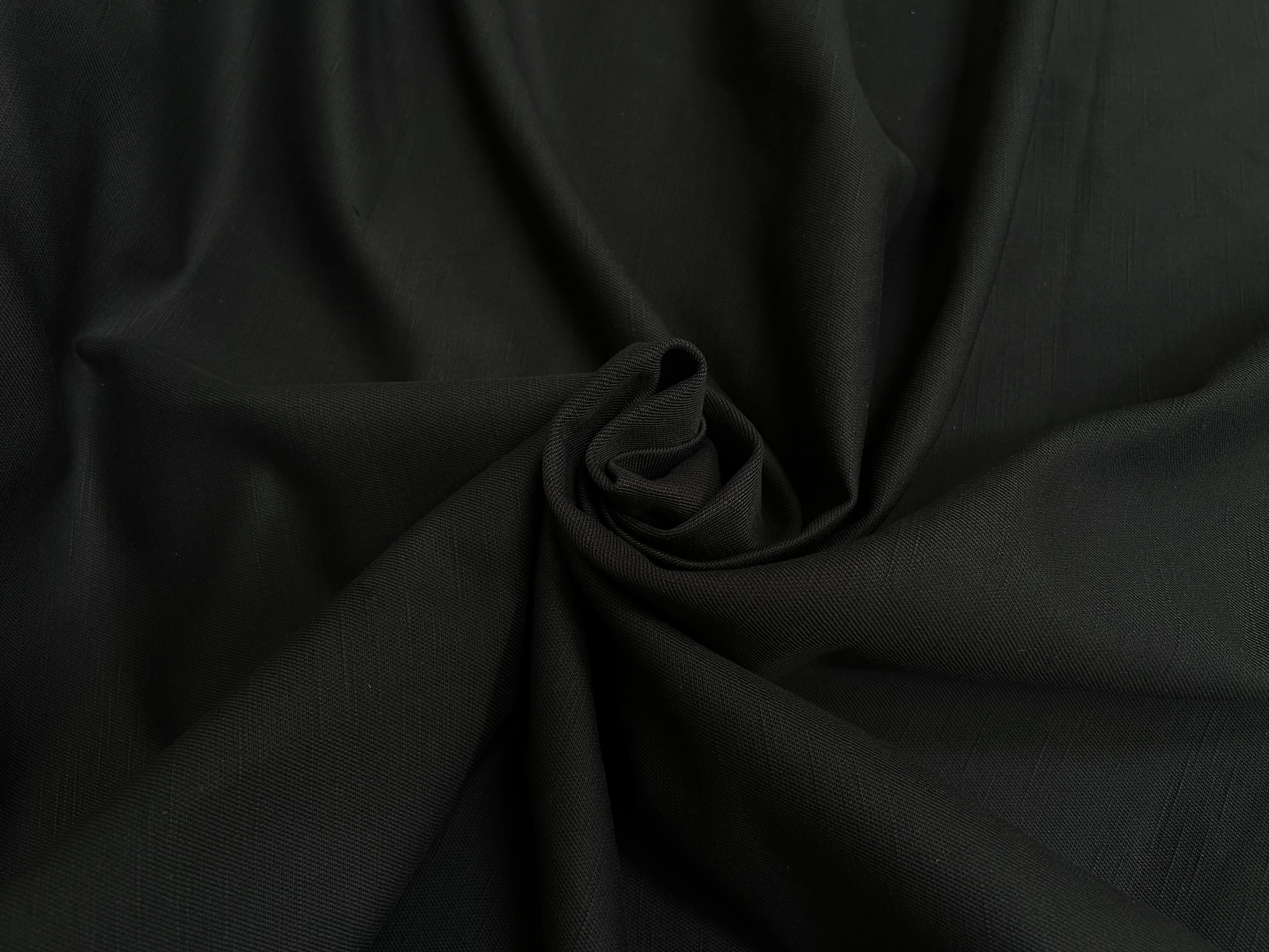 TOILE DE COTON NOIR BASIQUE ARMURÉE - My Little Coupon