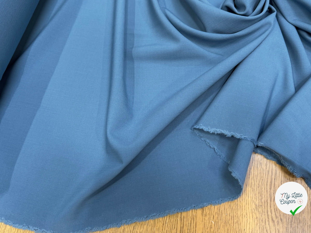 TOILE DE LAINE MAGNIFICO BLEU PLOMB 60% LAINE - My Little Coupon