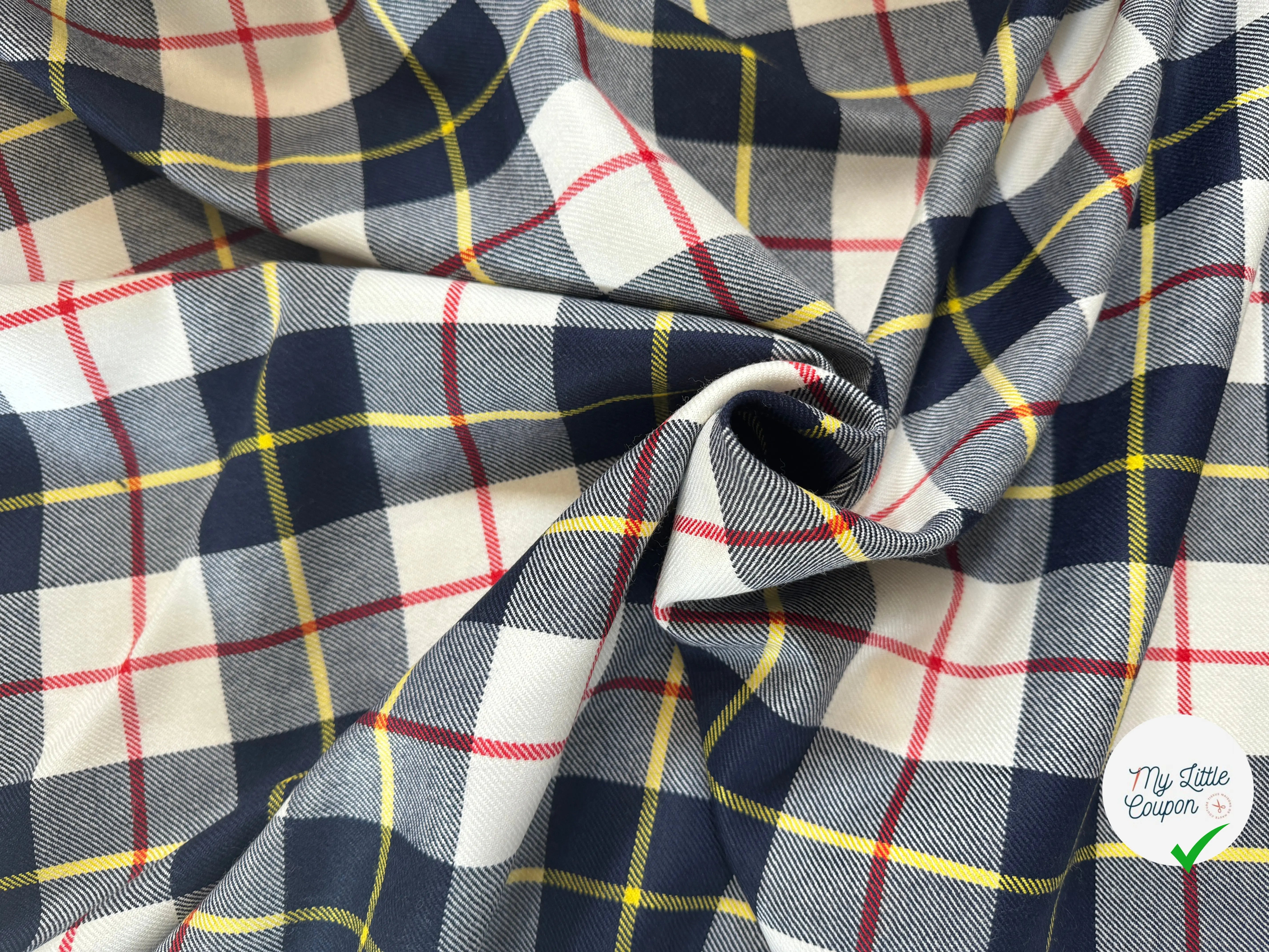 TOILE DE LAINE SERGÉE ECOSSAIS SUBLIME - My Little Coupon