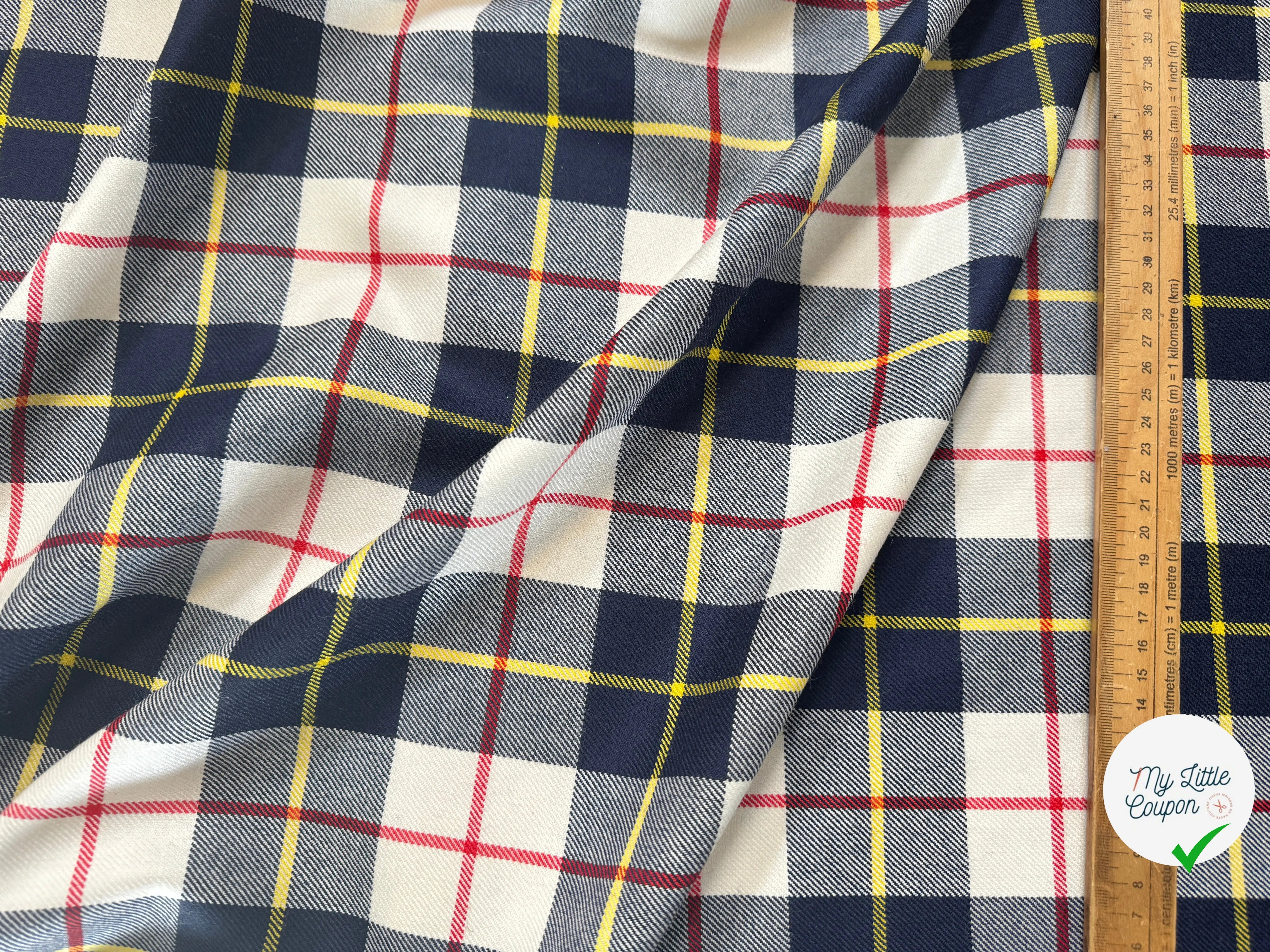 TOILE DE LAINE SERGÉE ECOSSAIS SUBLIME - My Little Coupon