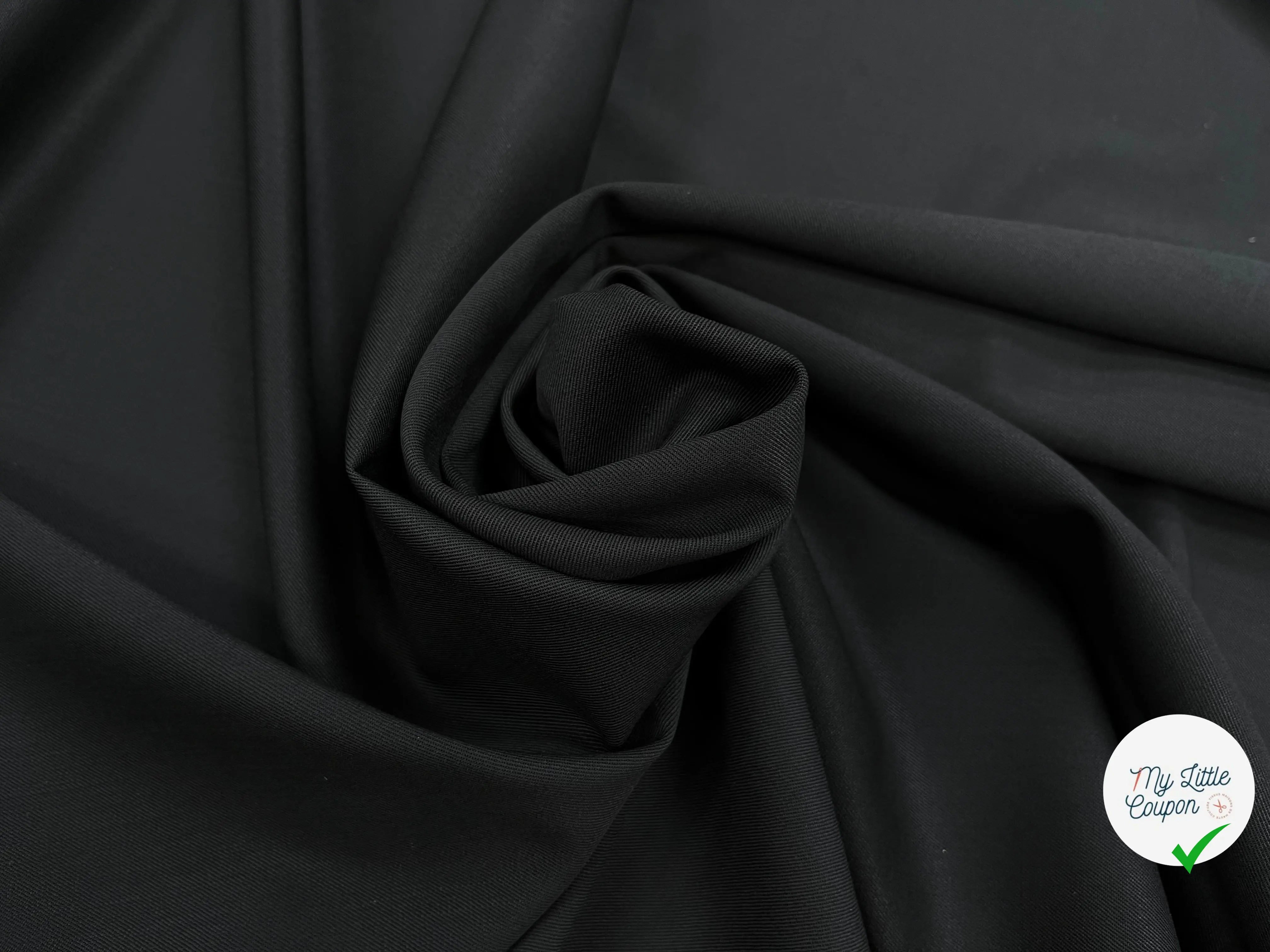TOILE DE LAINE SERGÉE NOIR - My Little Coupon