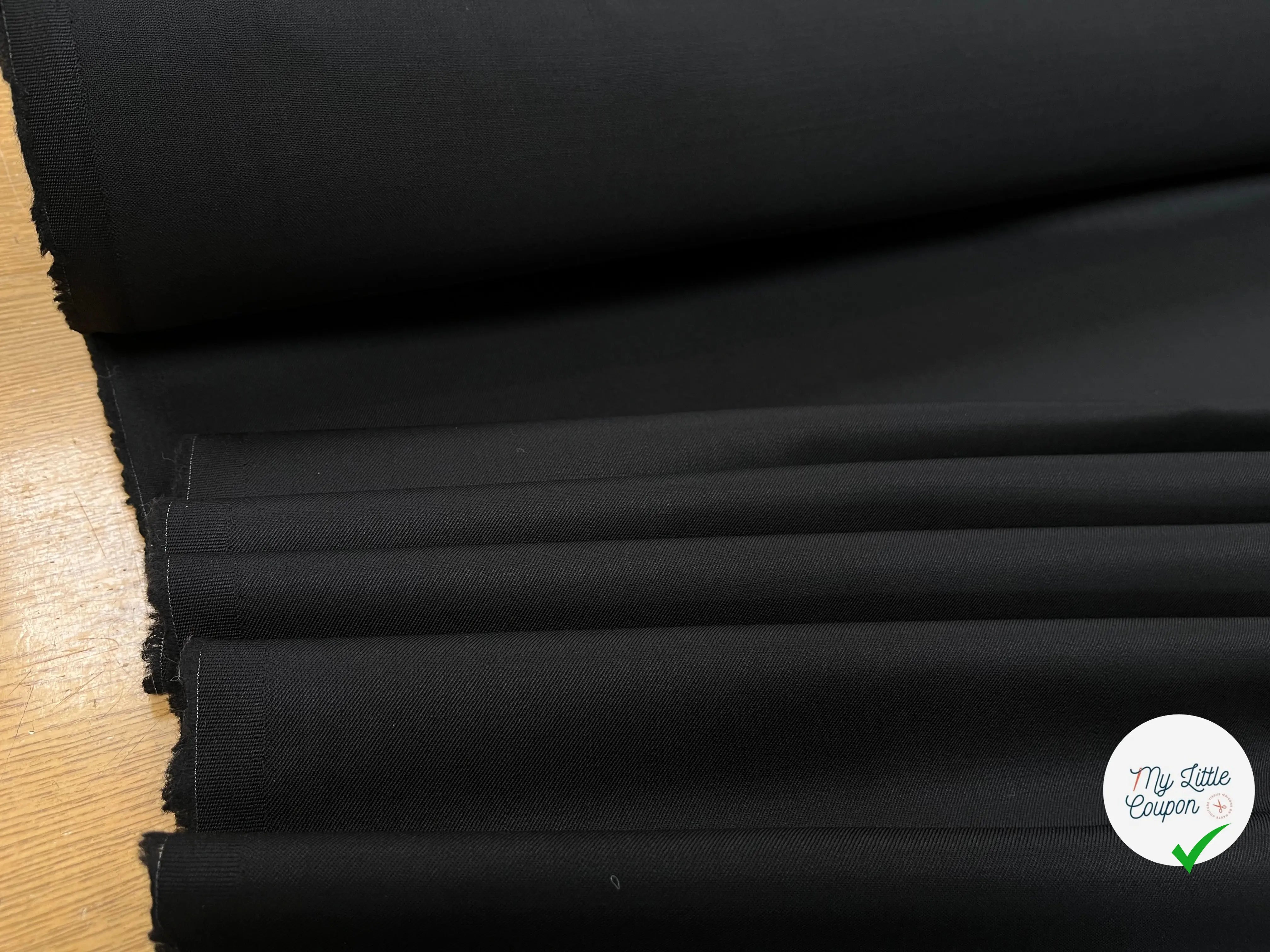 TOILE DE LAINE SERGÉE NOIR - My Little Coupon