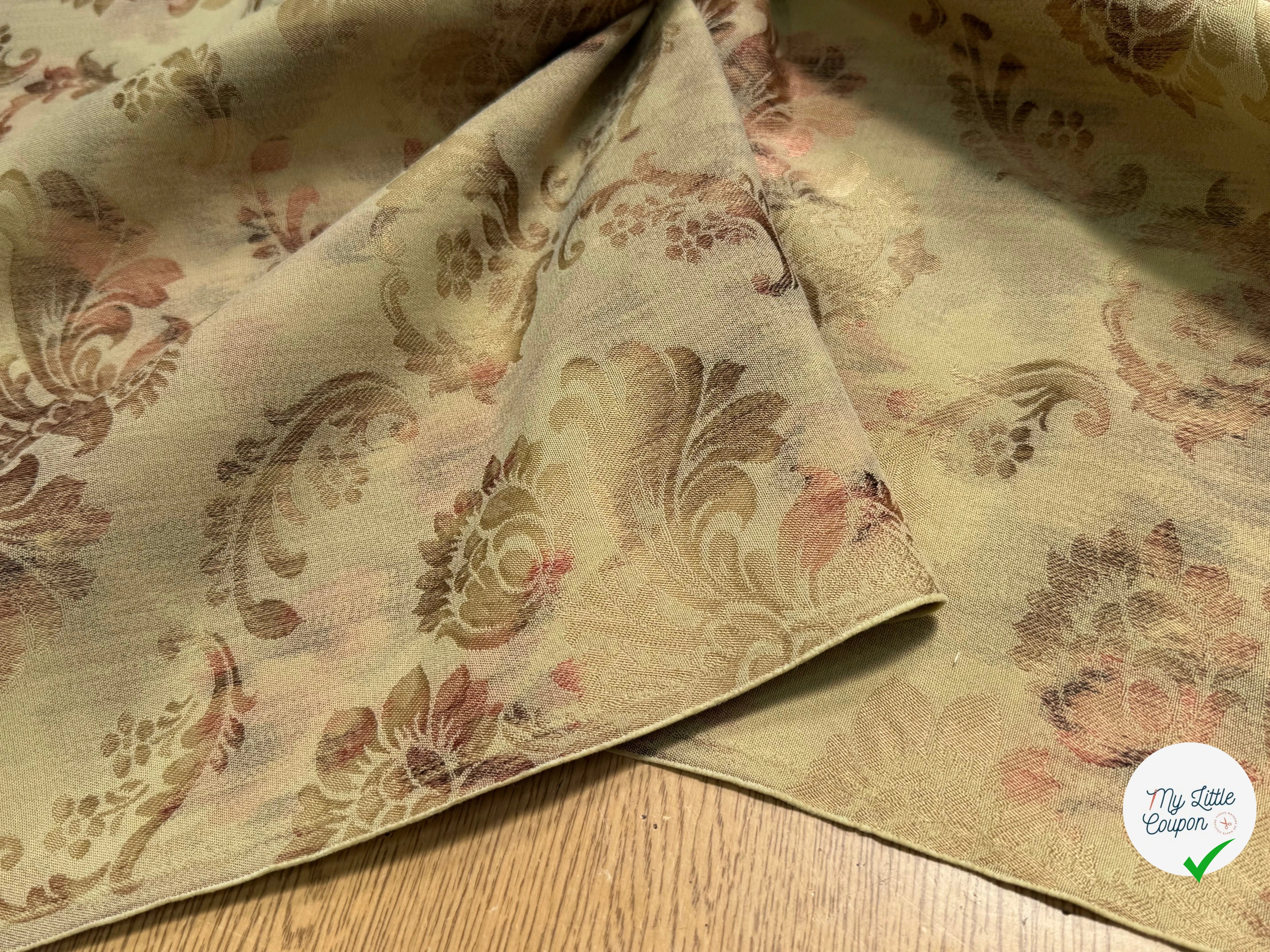 TOILE JACQUARD LOURDE IMPÉRIAL MOTIFS FLORAUX - My Little Coupon