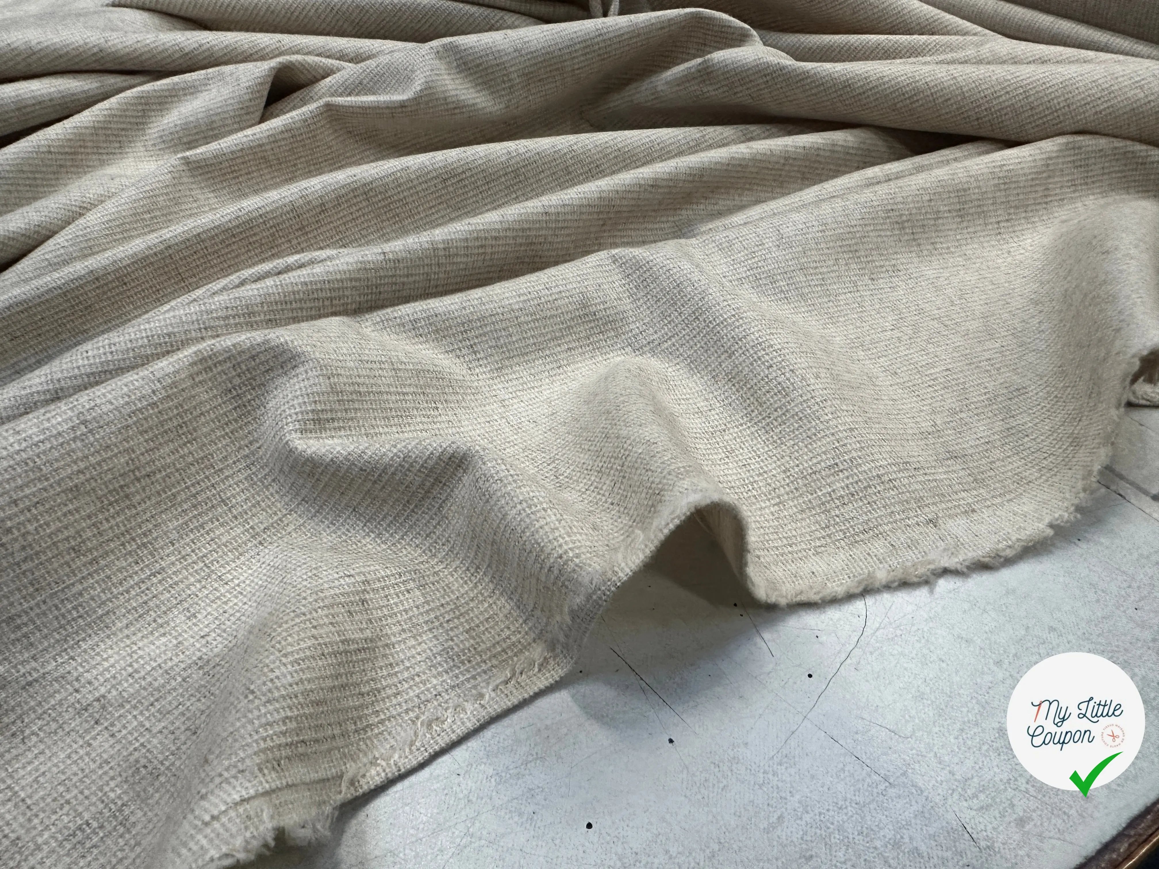 TOILE LAINE ASPECT LIN CAMEL - My Little Coupon