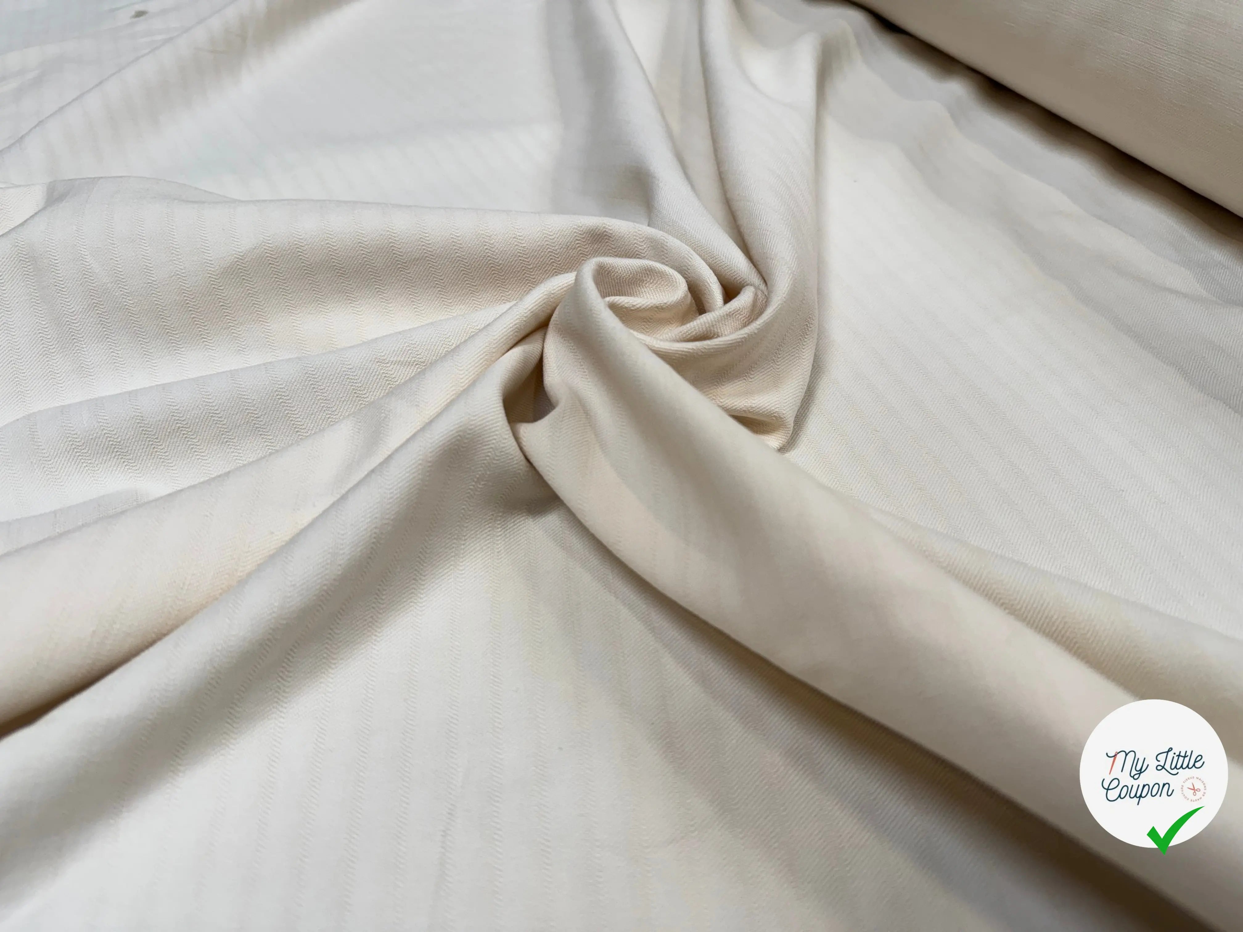 TOILE LOURDE COTON LIN ESPRIT COUTIL BLANC CASSE - My Little Coupon