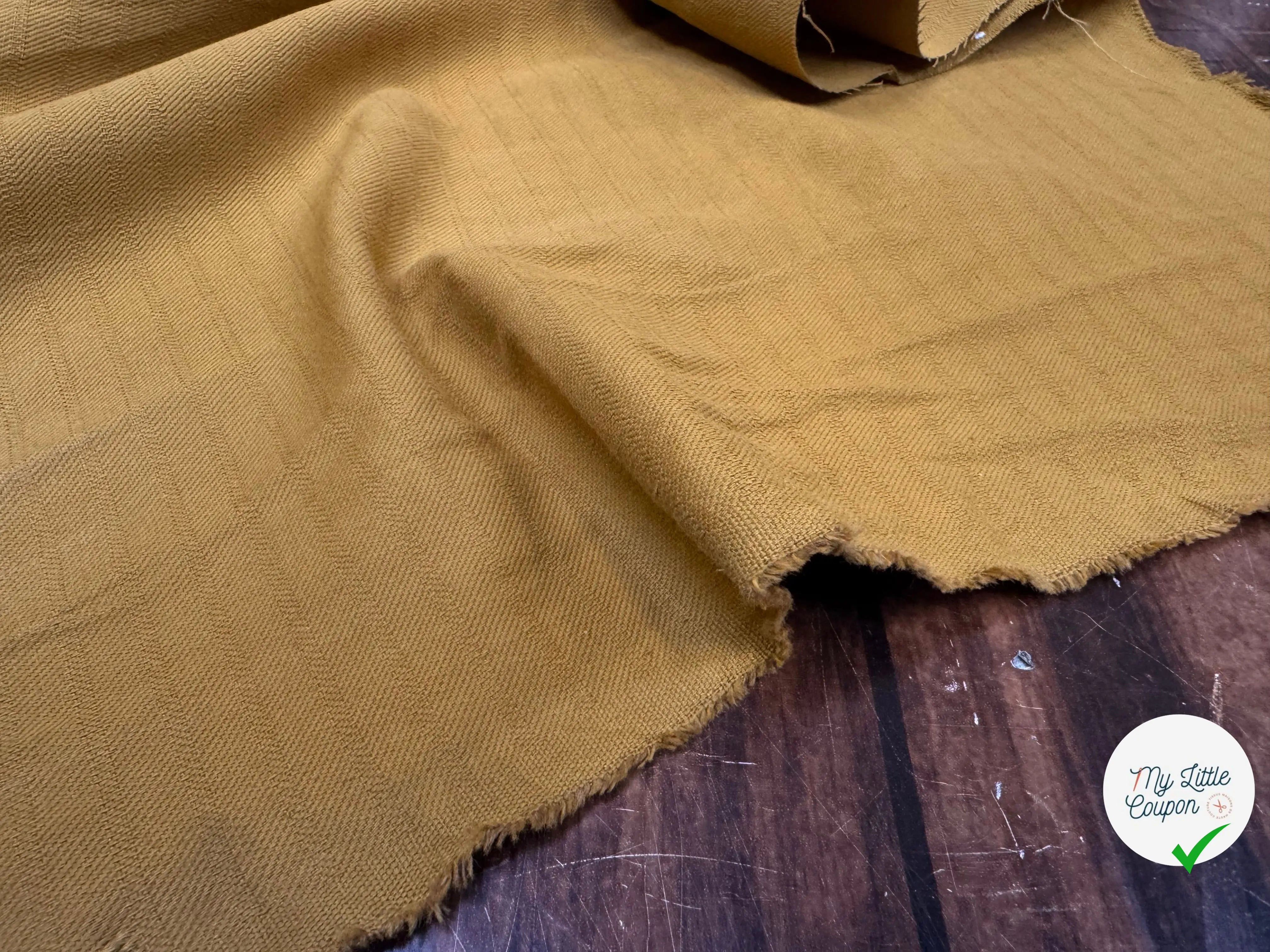 TOILE LOURDE COTON LIN ESPRIT COUTIL MUSTARD - My Little Coupon