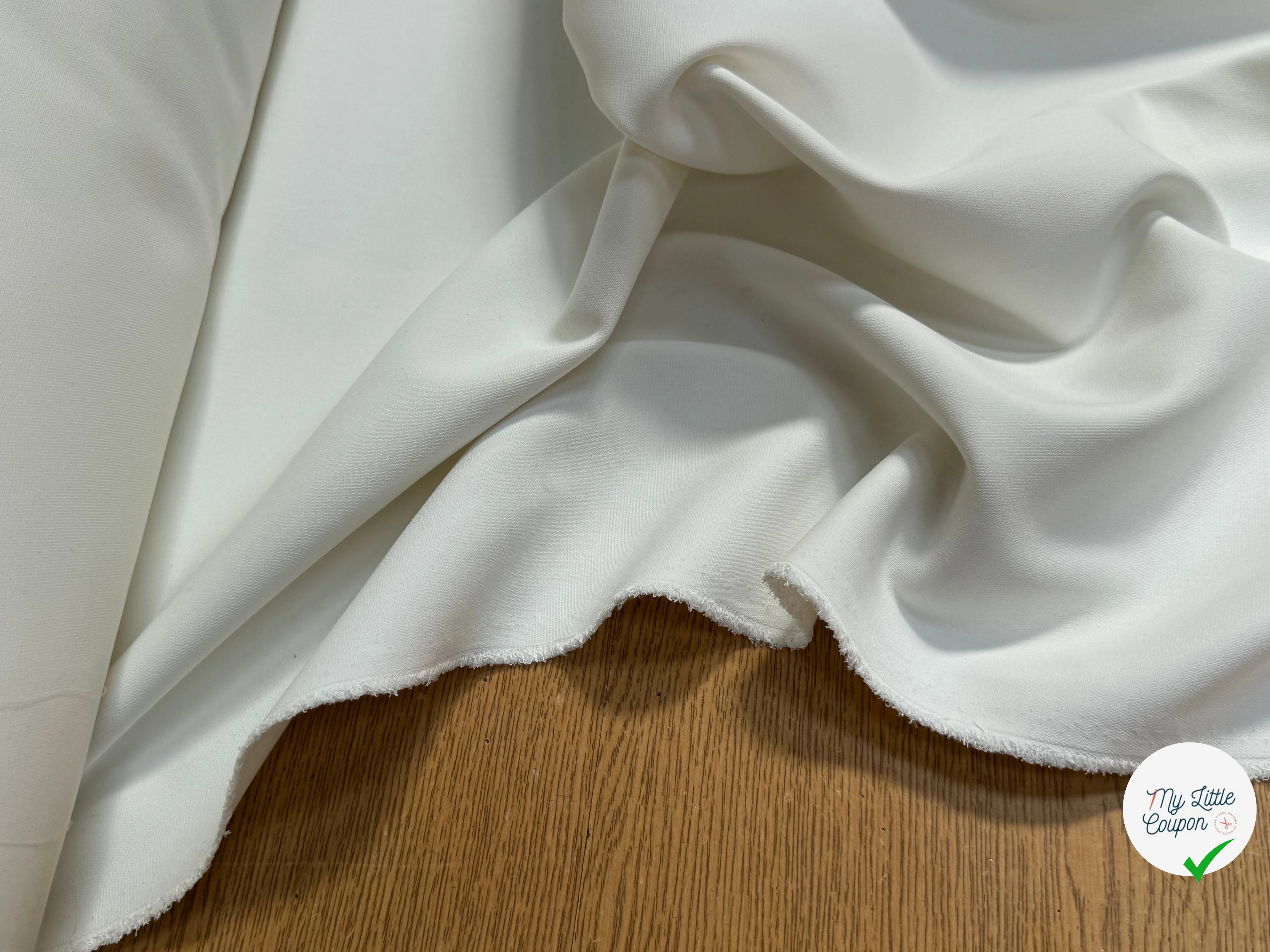 TOILE LOURDE POLYCOTON STRETCH BLANC CASSÉ BELLE - My Little Coupon