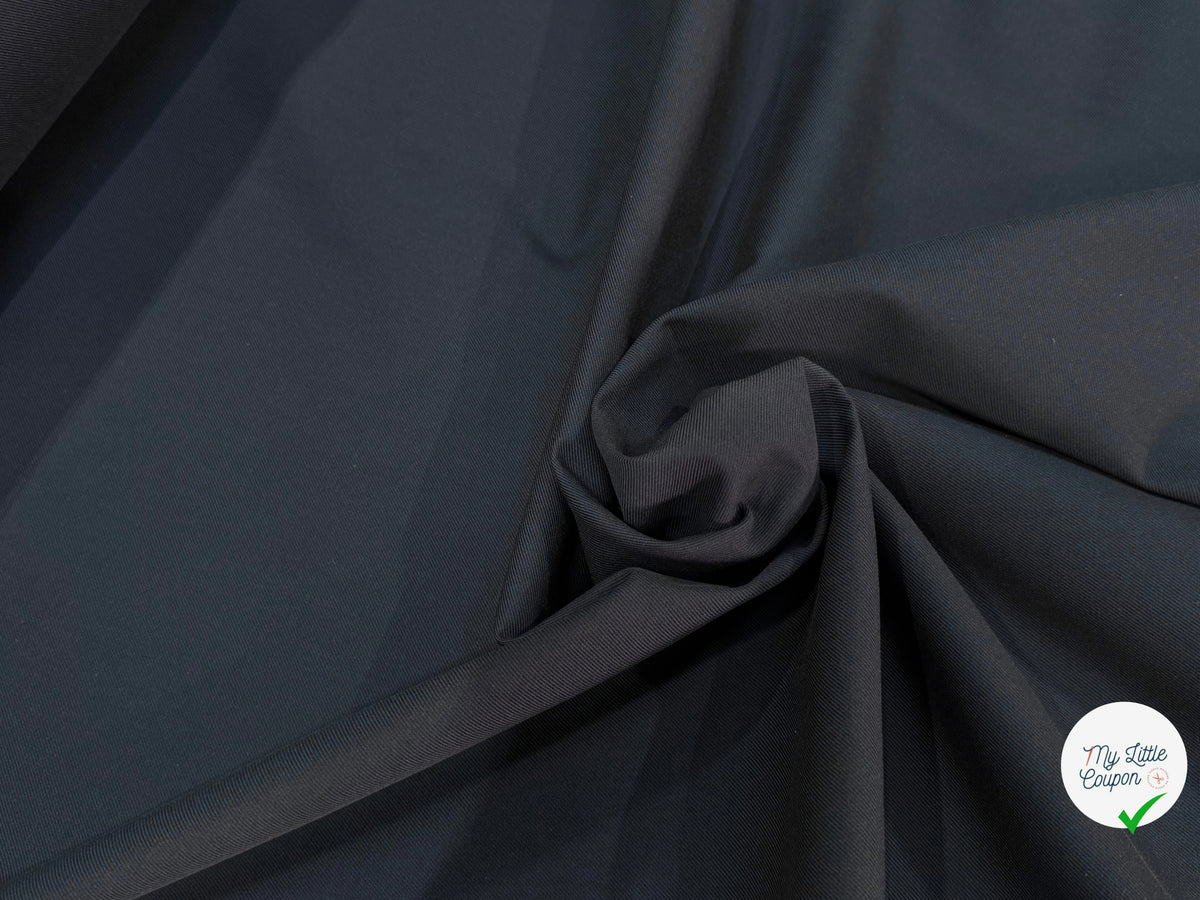 TOILE LOURDE SERGÉE NOIRE CRAQUELANTE 100% COTON - My Little Coupon