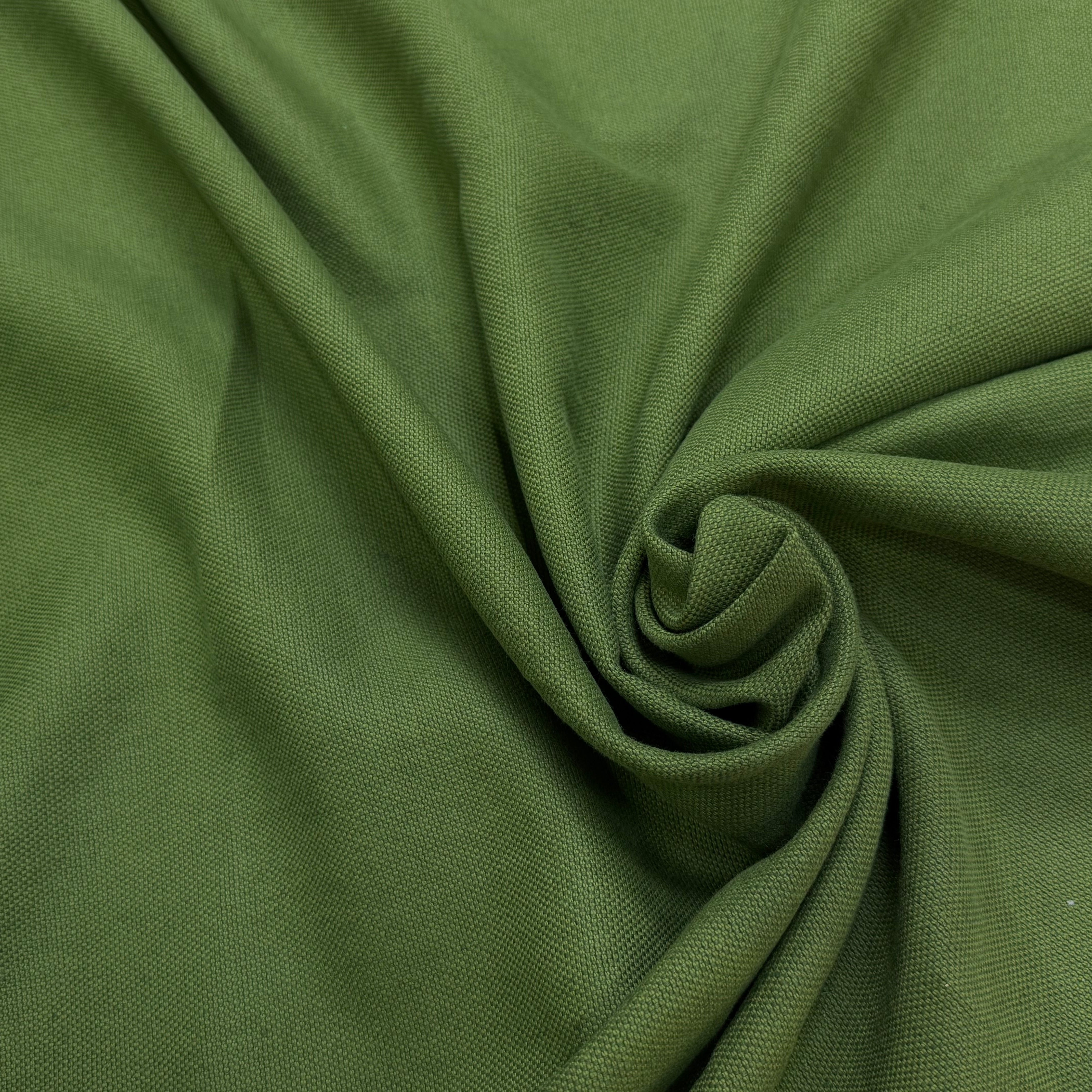 TOILE NATTÉE DE COTON LIN LOURDE VERT 56% COTON - My Little Coupon