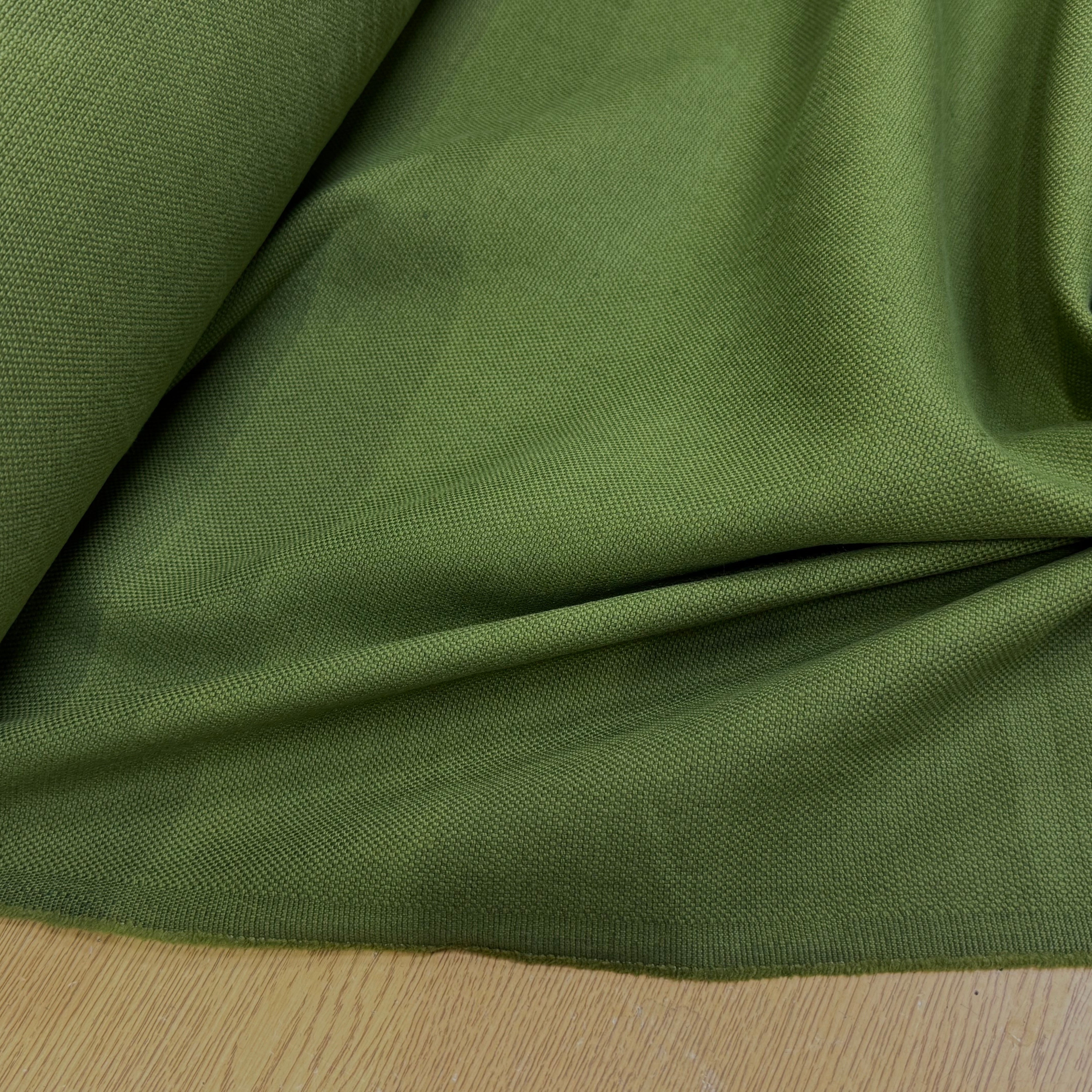 TOILE NATTÉE DE COTON LIN LOURDE VERT 56% COTON - My Little Coupon