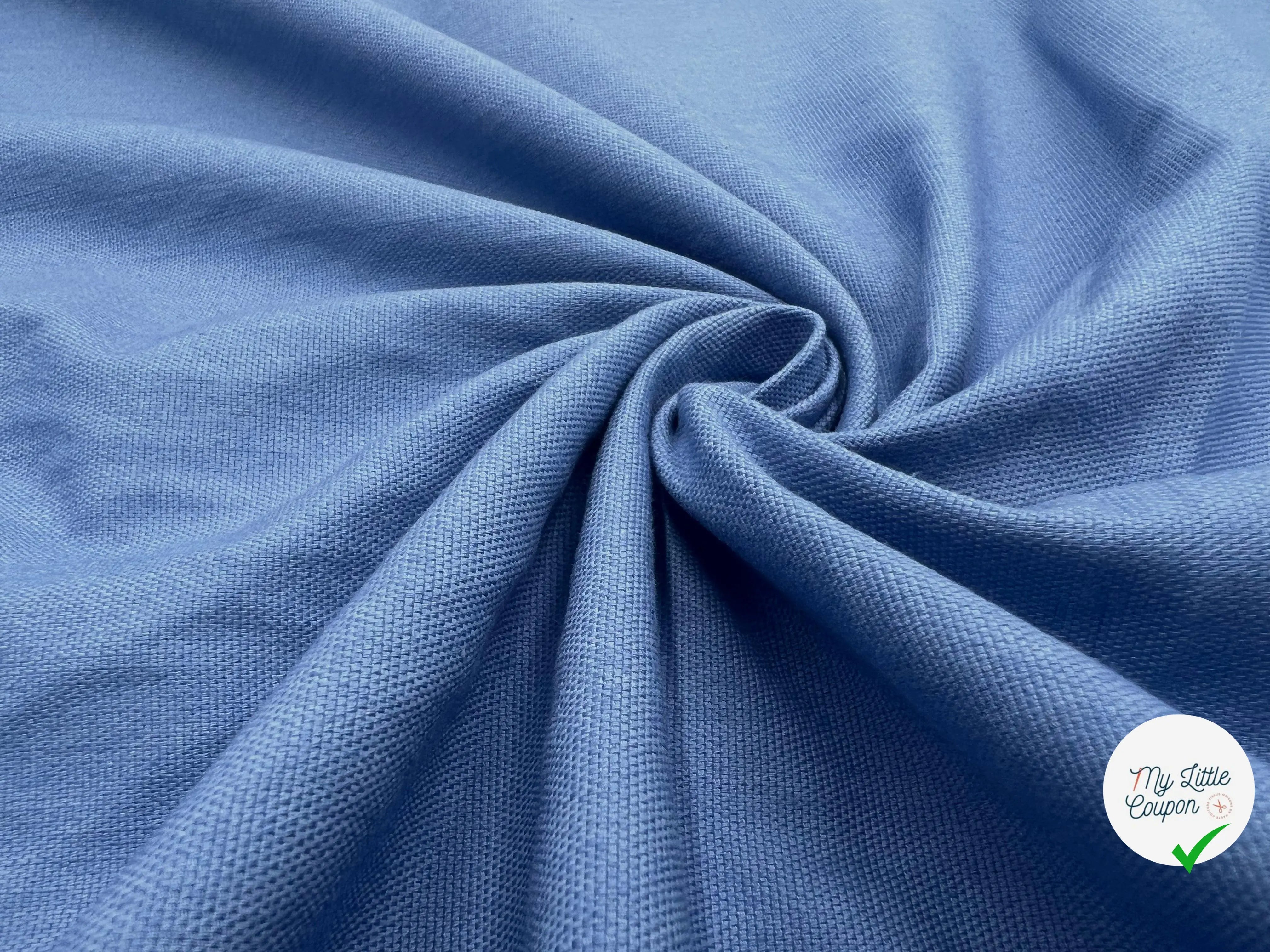 TOILE NATTĂE DE COTON STRETCH BLEU DE PRUSSE - My Little Coupon - tissu - coudre