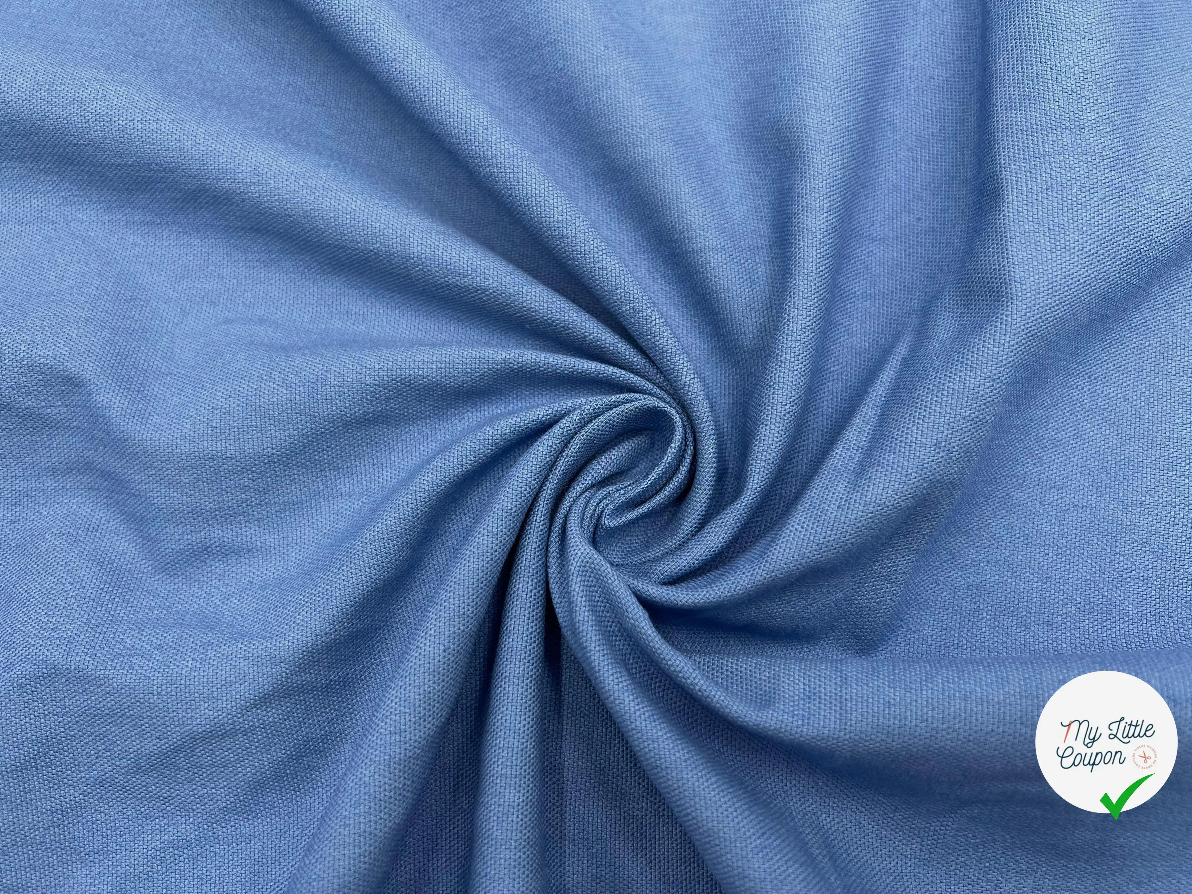 TOILE NATTĂE DE COTON STRETCH BLEU DE PRUSSE - My Little Coupon - tissu - coudre