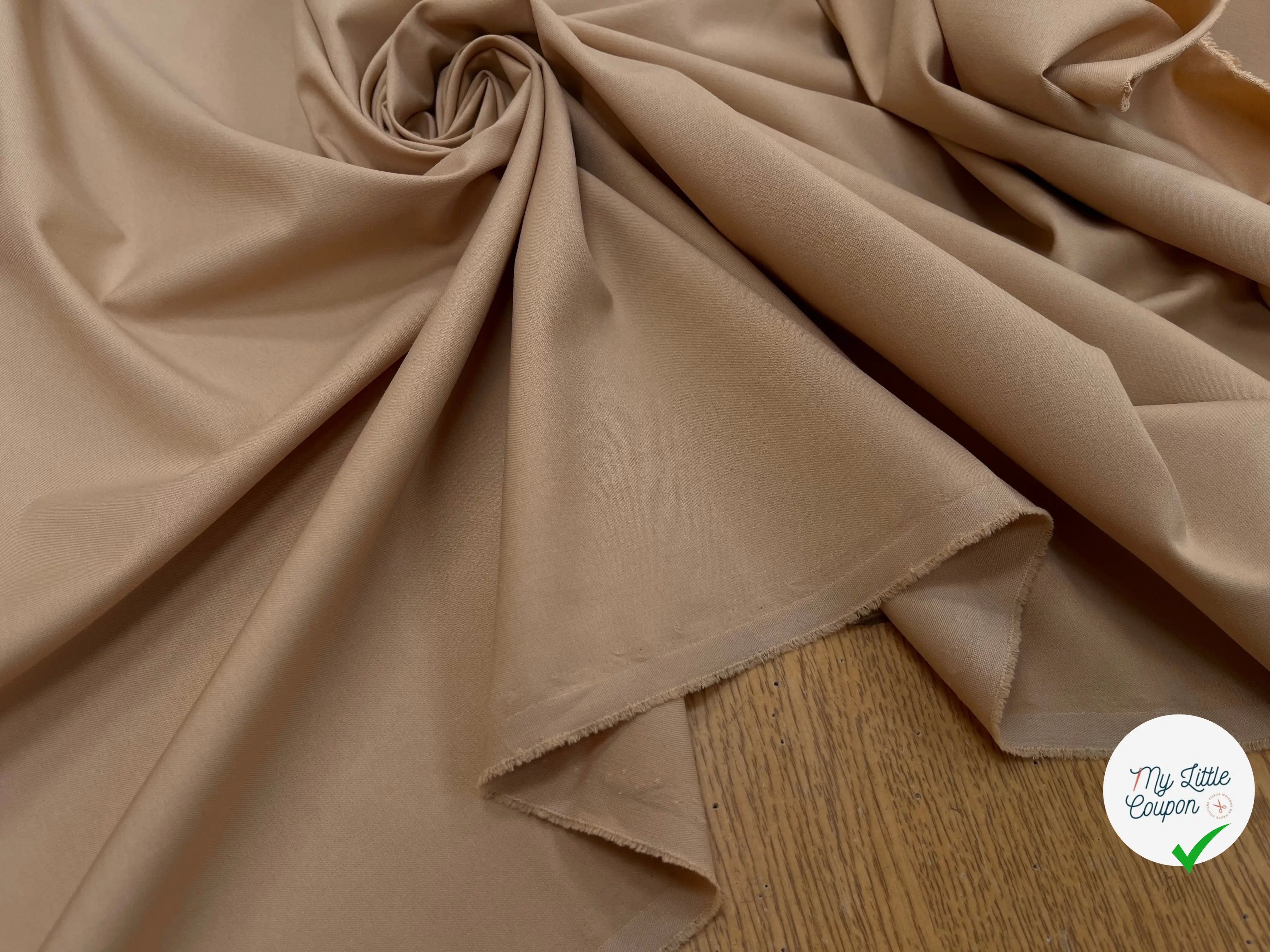 TOILE OWENS COUTURE FLUIDE STRETCH POLYVISCOSE BEIGE - My Little Coupon