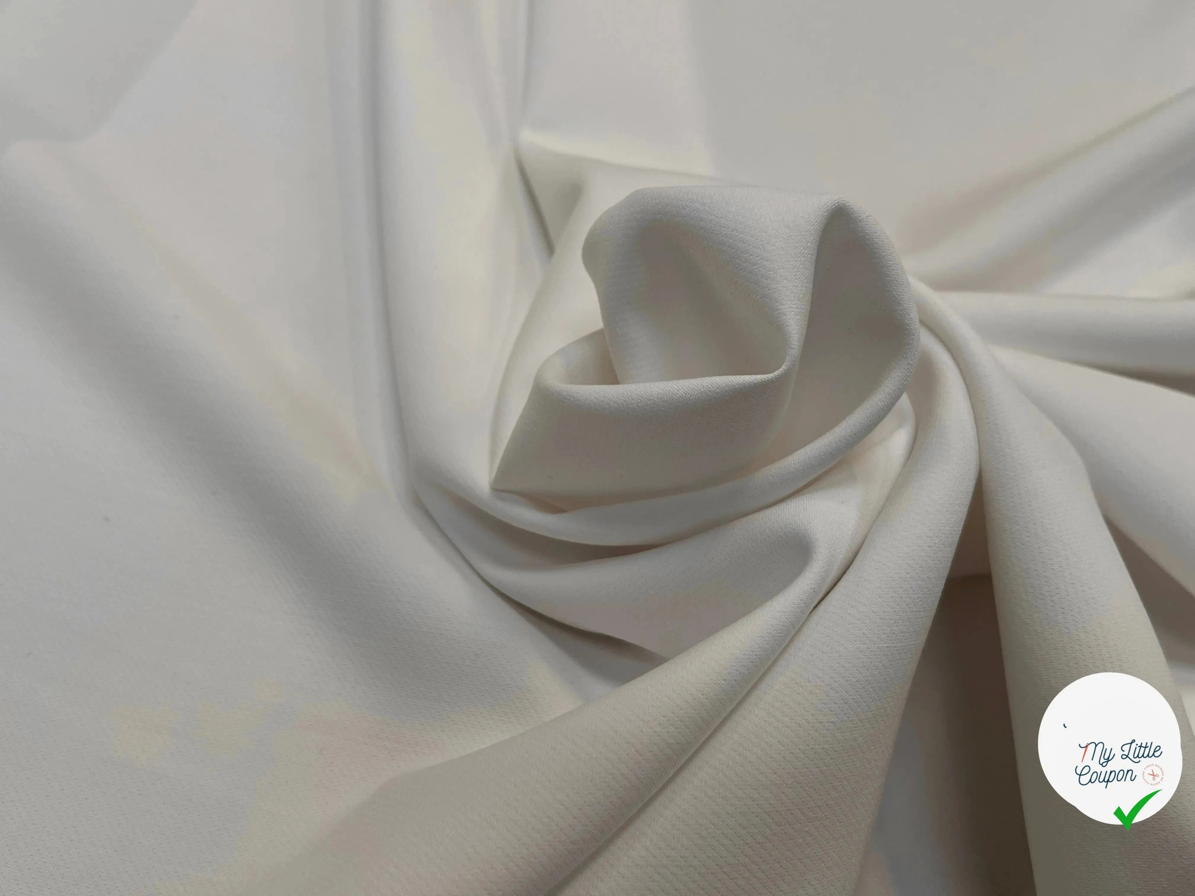 TOILE OWENS COUTURE FLUIDE STRETCH POLYVISCOSE UNI BLANC - My Little Coupon
