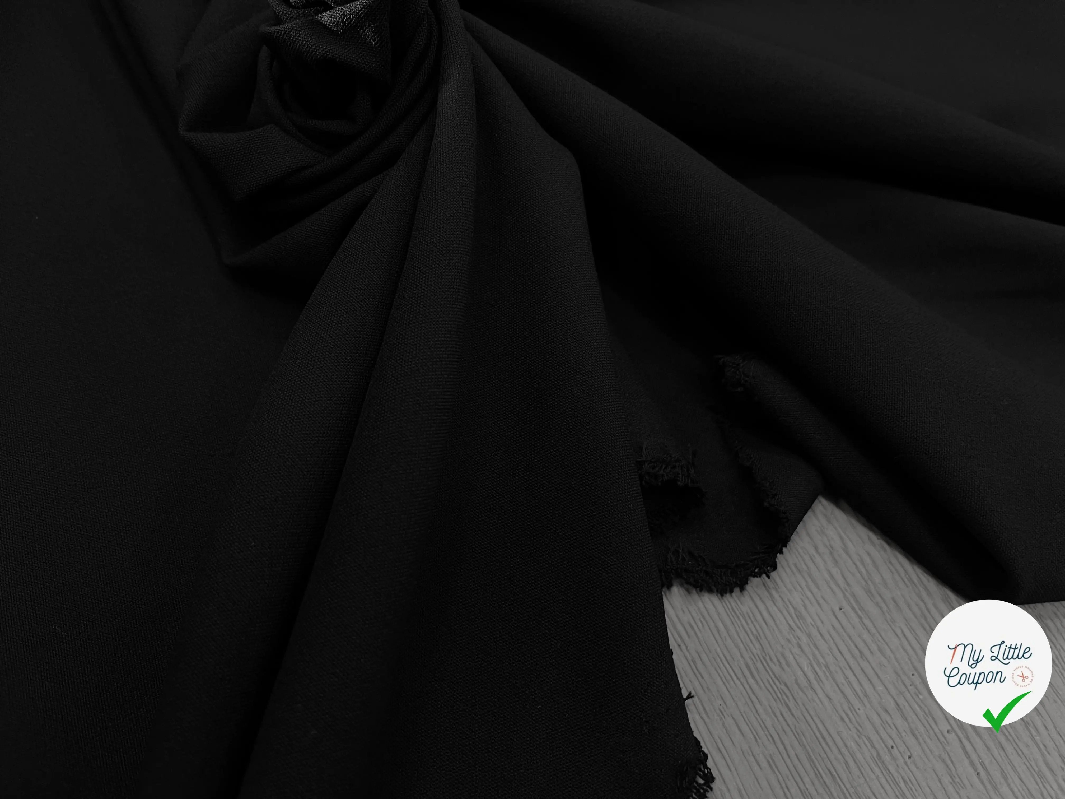 TOILE OWENS COUTURE FLUIDE STRETCH POLYVISCOSE UNI NOIR - My Little Coupon