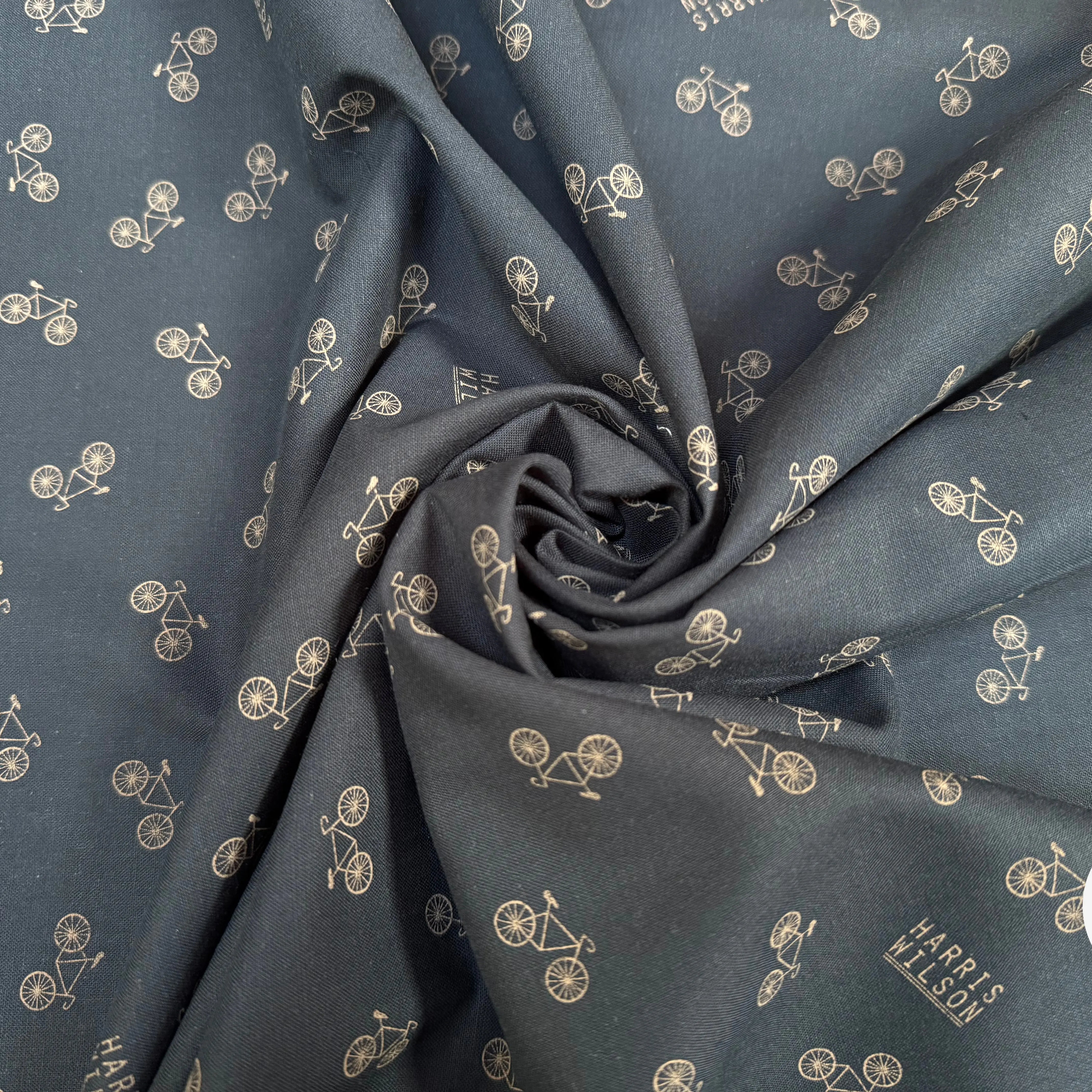 TOILE PANAMA COTON PETIT VÉLO NAVY - My Little Coupon