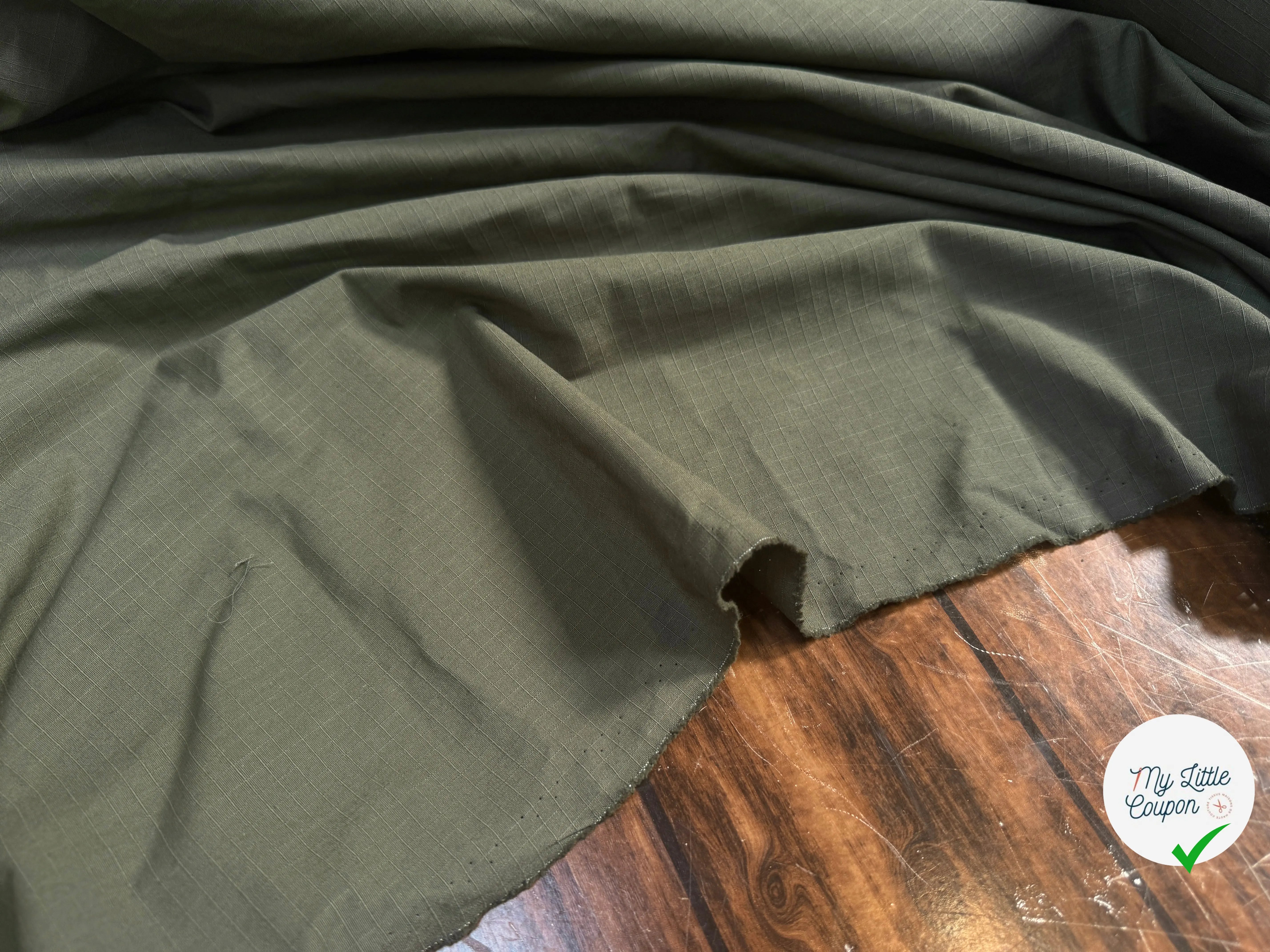 TOILE PARACHUTE VERT QUADRILLEE 100% COTON - My Little Coupon