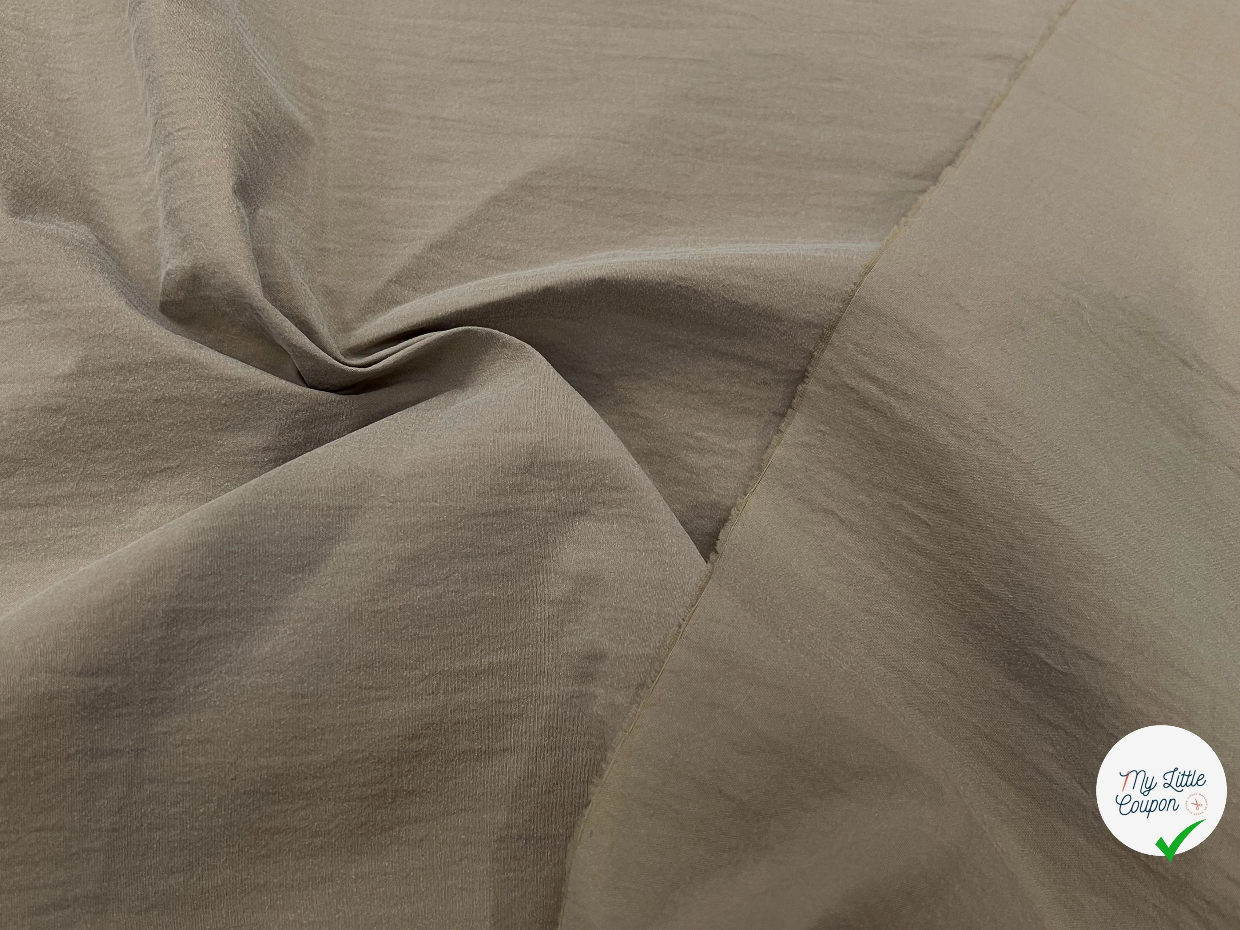 TOILE PARKA CRAQUANTE TAUPE - My Little Coupon