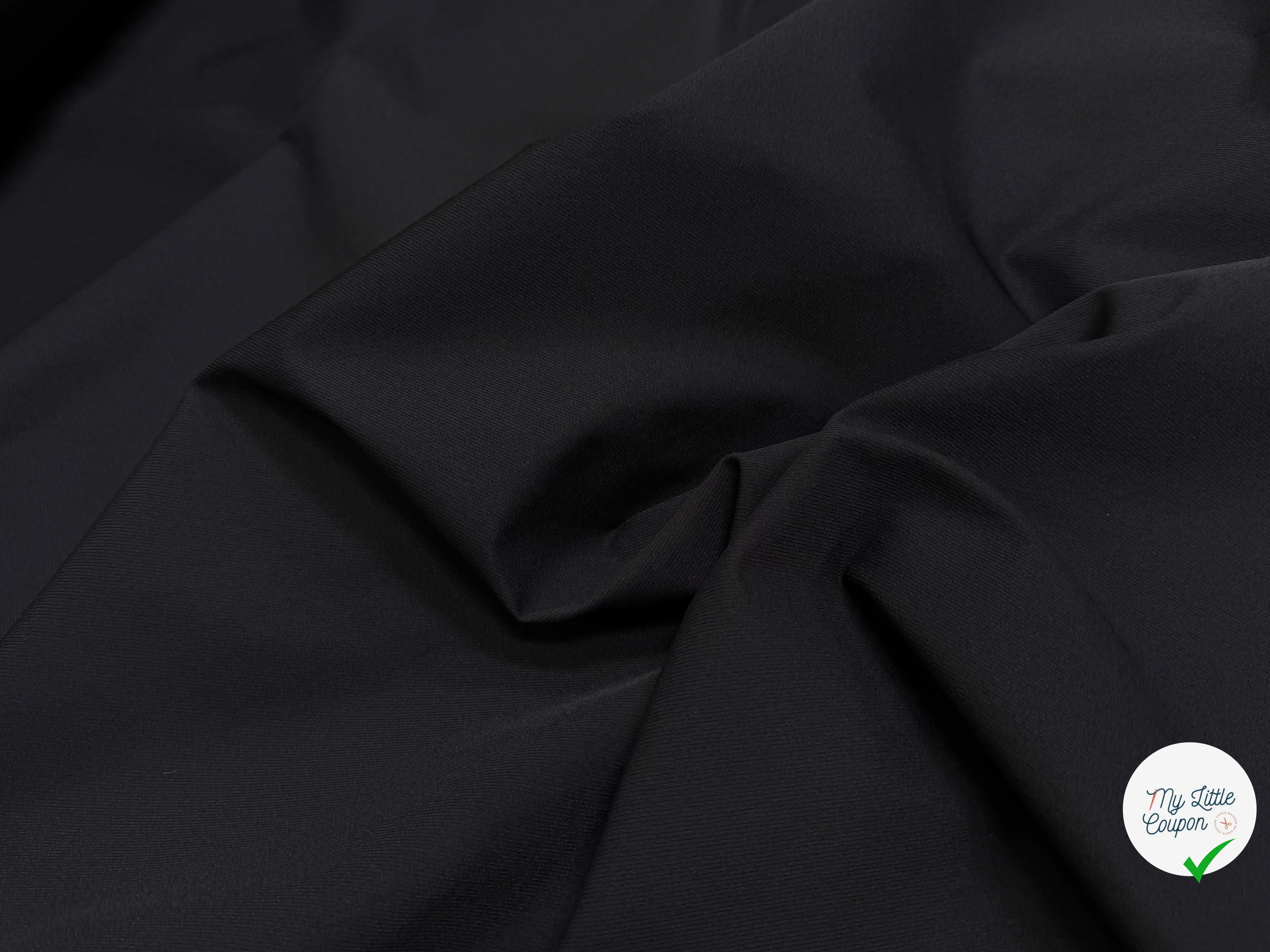 TOILE POLYAMIDE SERGÉE ULTRA STRETCH NOIR - My Little Coupon