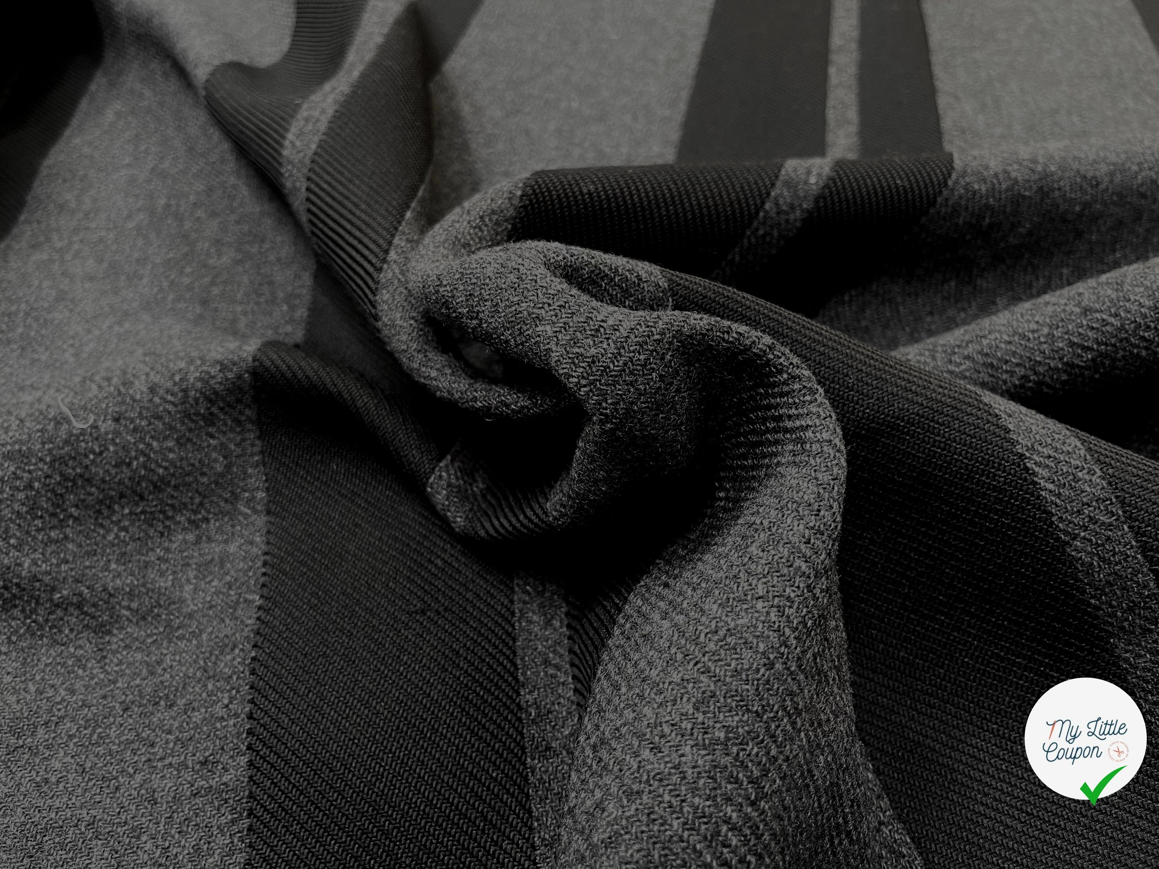 TOILE POLYLAINE GRIS RAYURES NOIRES - My Little Coupon