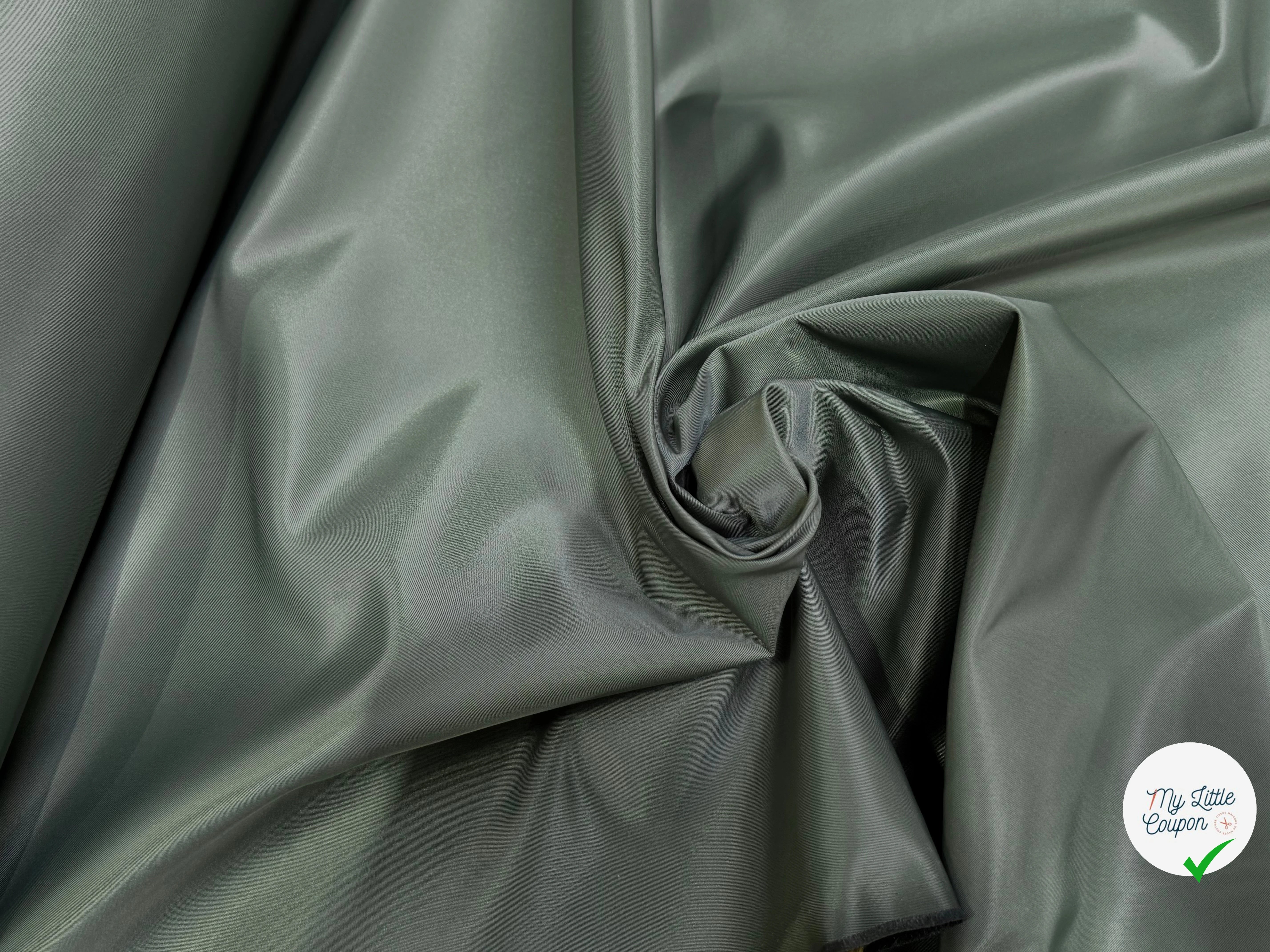 TOILE SATIN SEMI-LOURD VERT KAKI - My Little Coupon
