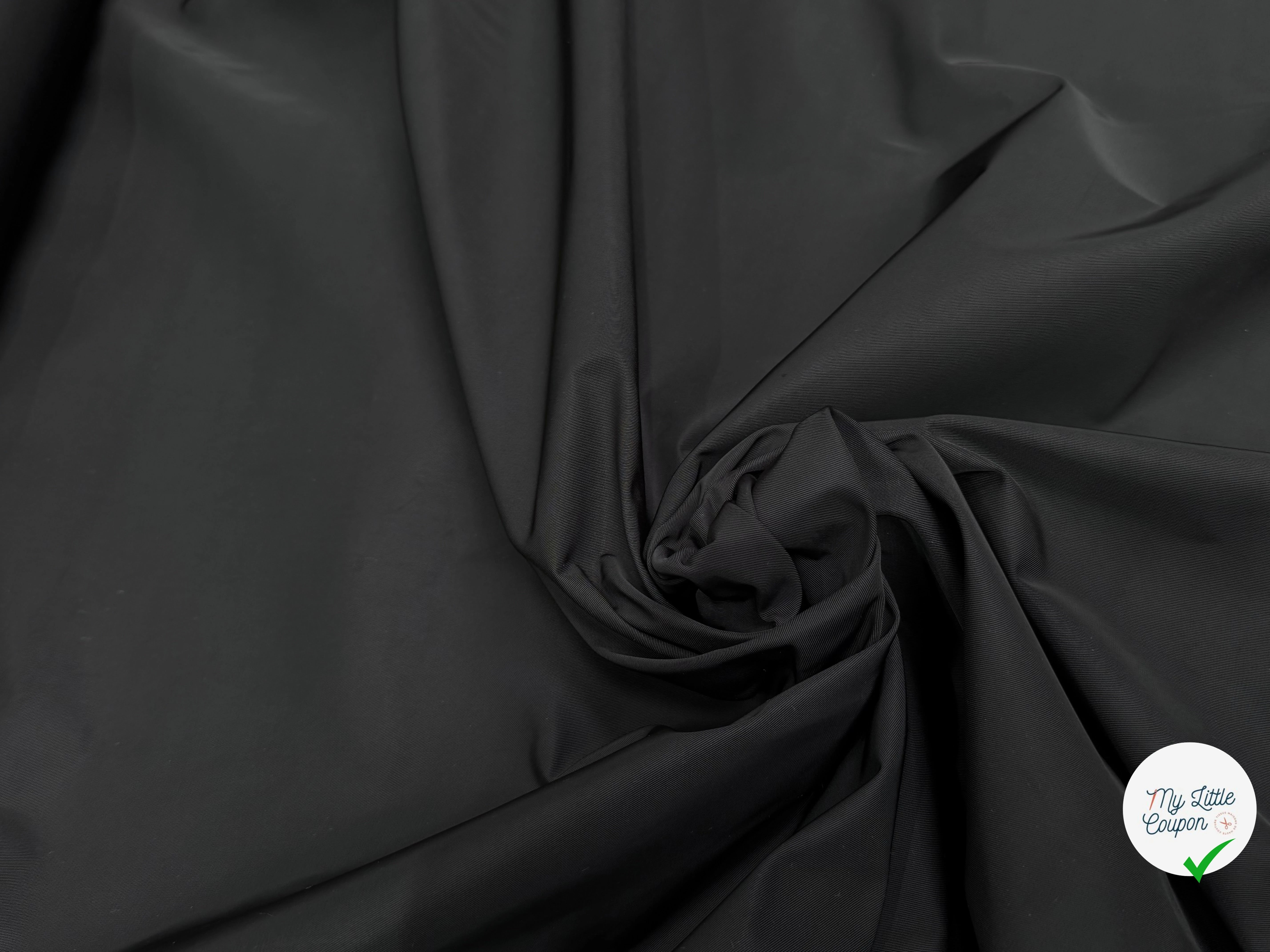 TOILE SERGÉE LOURDE CRAQUANTE IMPERMÉABLE NOIR - My Little Coupon