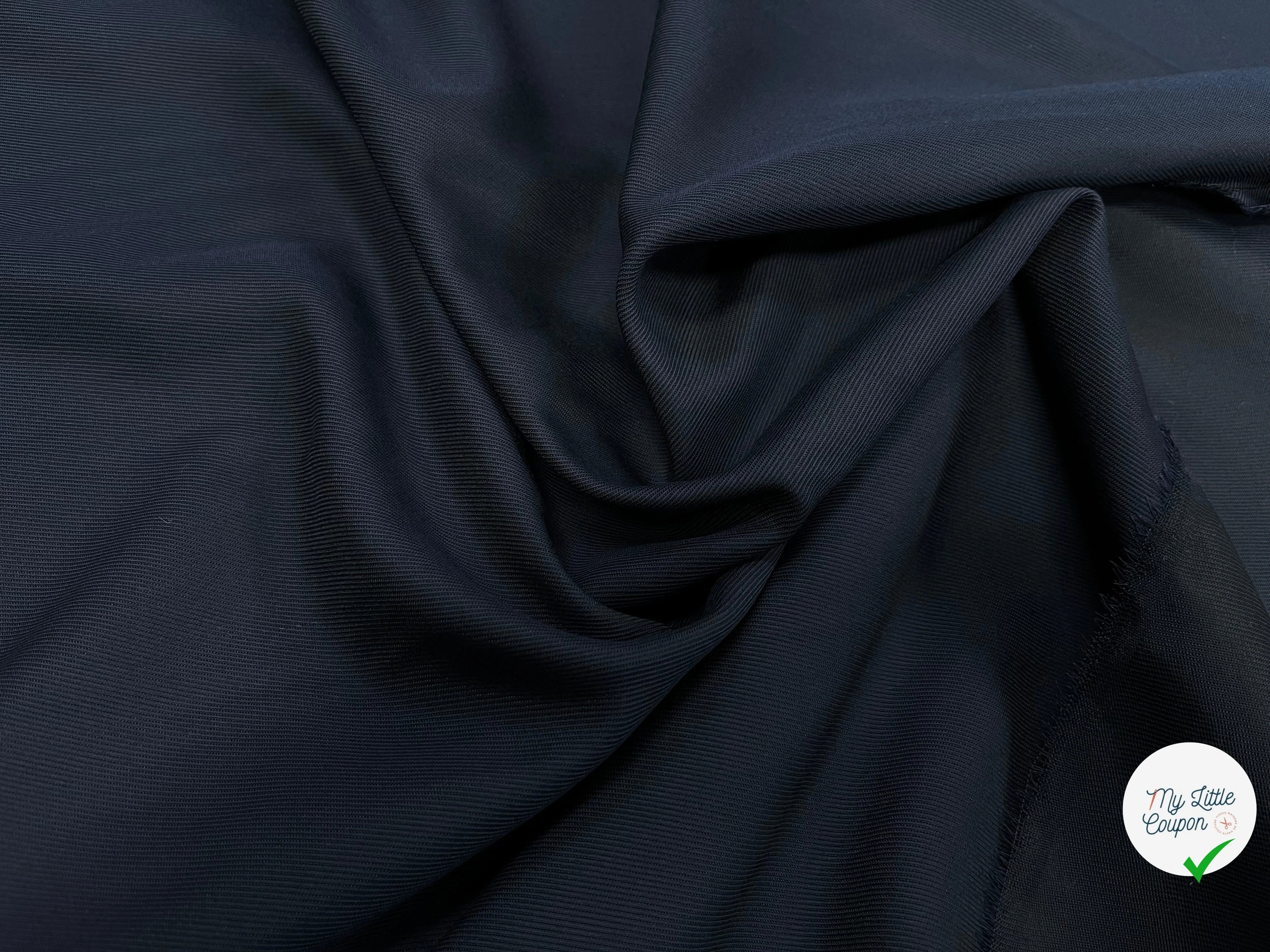 TOILE STRIÉE 60% VISCOSE BLEU MARINE - My Little Coupon