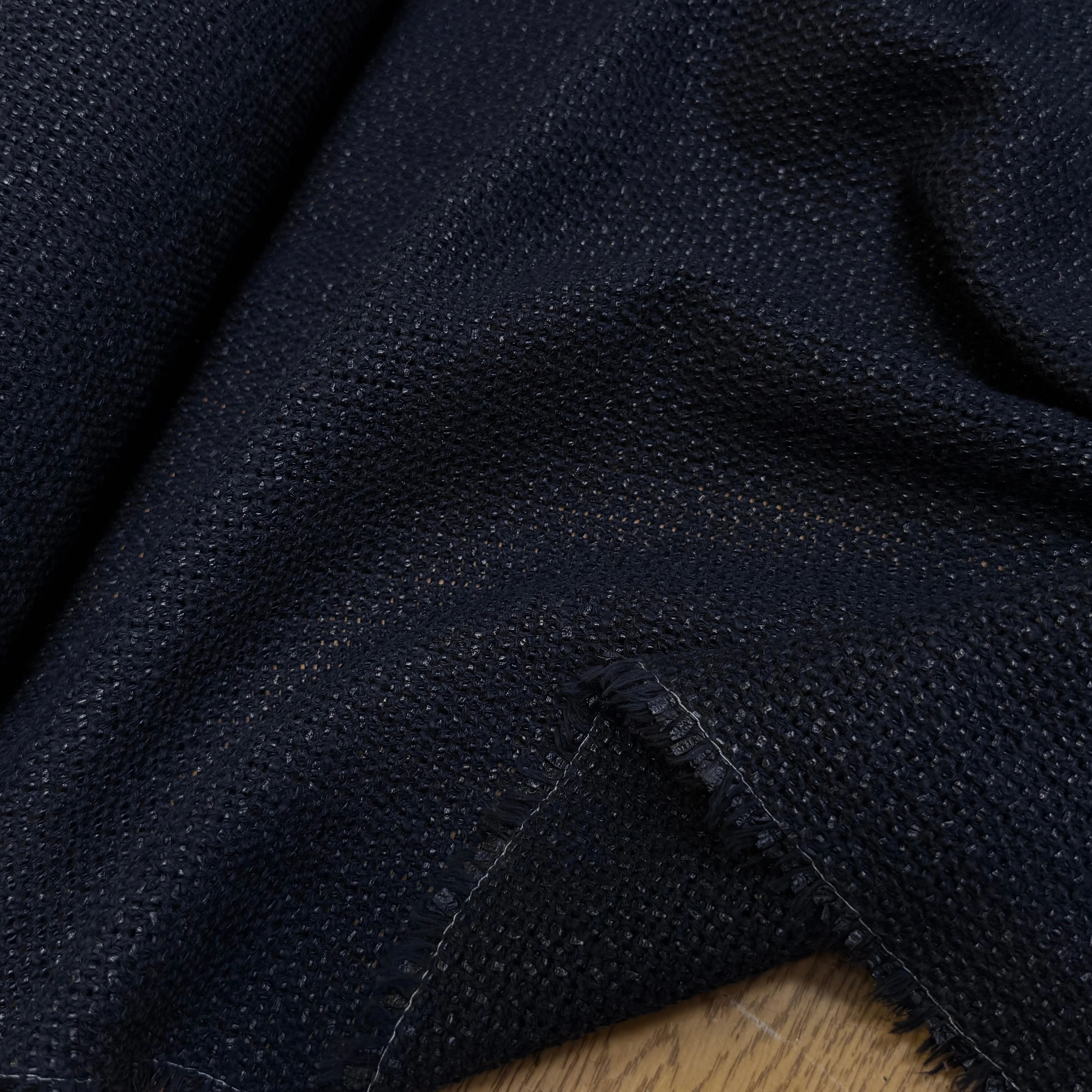 TOILE TRICOTÉE LÉGÈREMENT STRETCH NAVY 85% COTON - My Little Coupon
