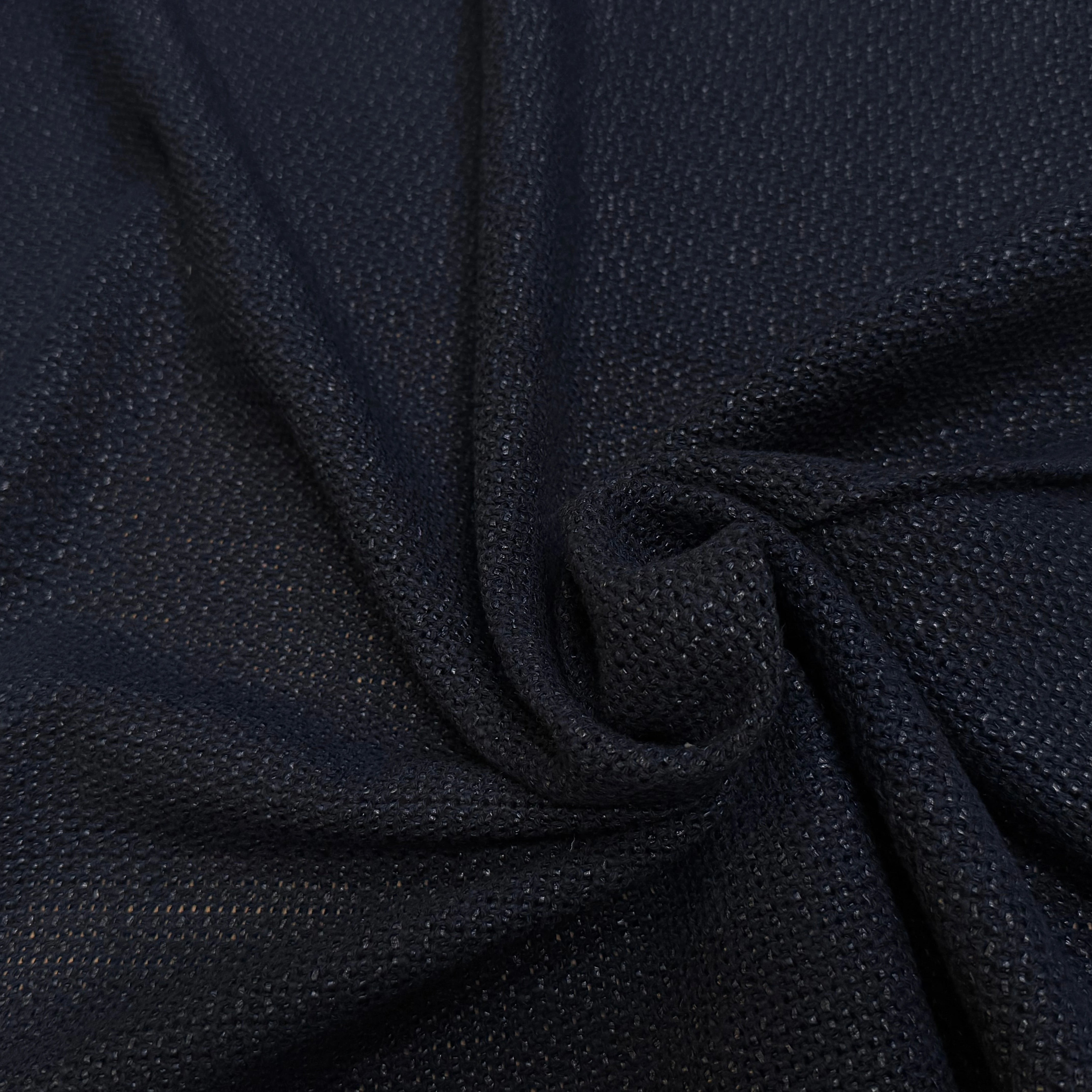 TOILE TRICOTÉE LÉGÈREMENT STRETCH NAVY 85% COTON - My Little Coupon