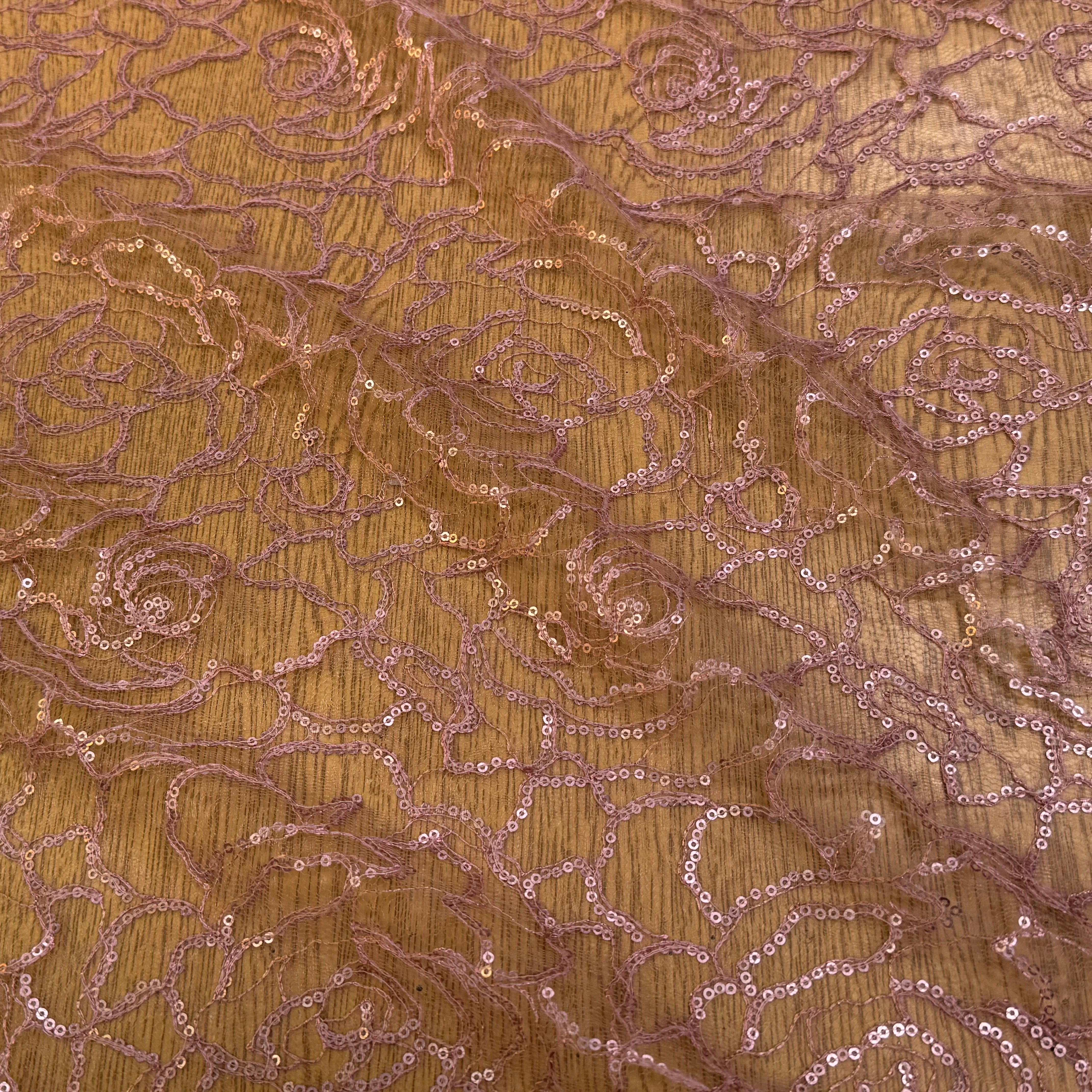 TULLE SÉQUIN VIEUX ROSE - My Little Coupon