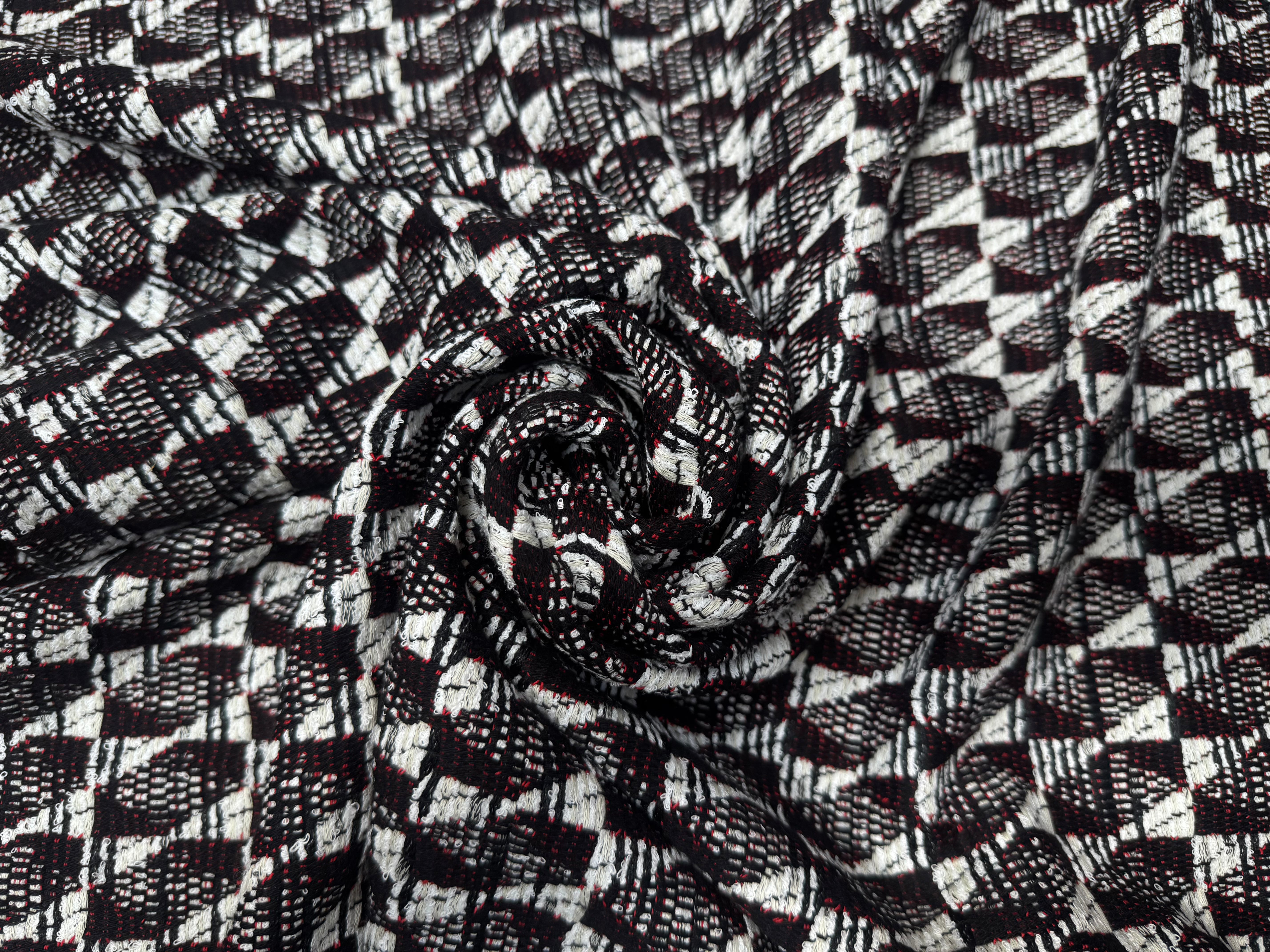 TWEED 100% COTON FORMES GEOMETRIQUES - My Little Coupon