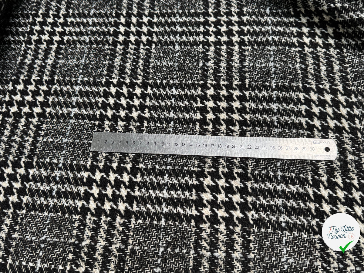 TWEED BLOUCLETTE TEXQUEBEC 25% LAINE NOIRBLANC PIED DE COQ - My Little Coupon