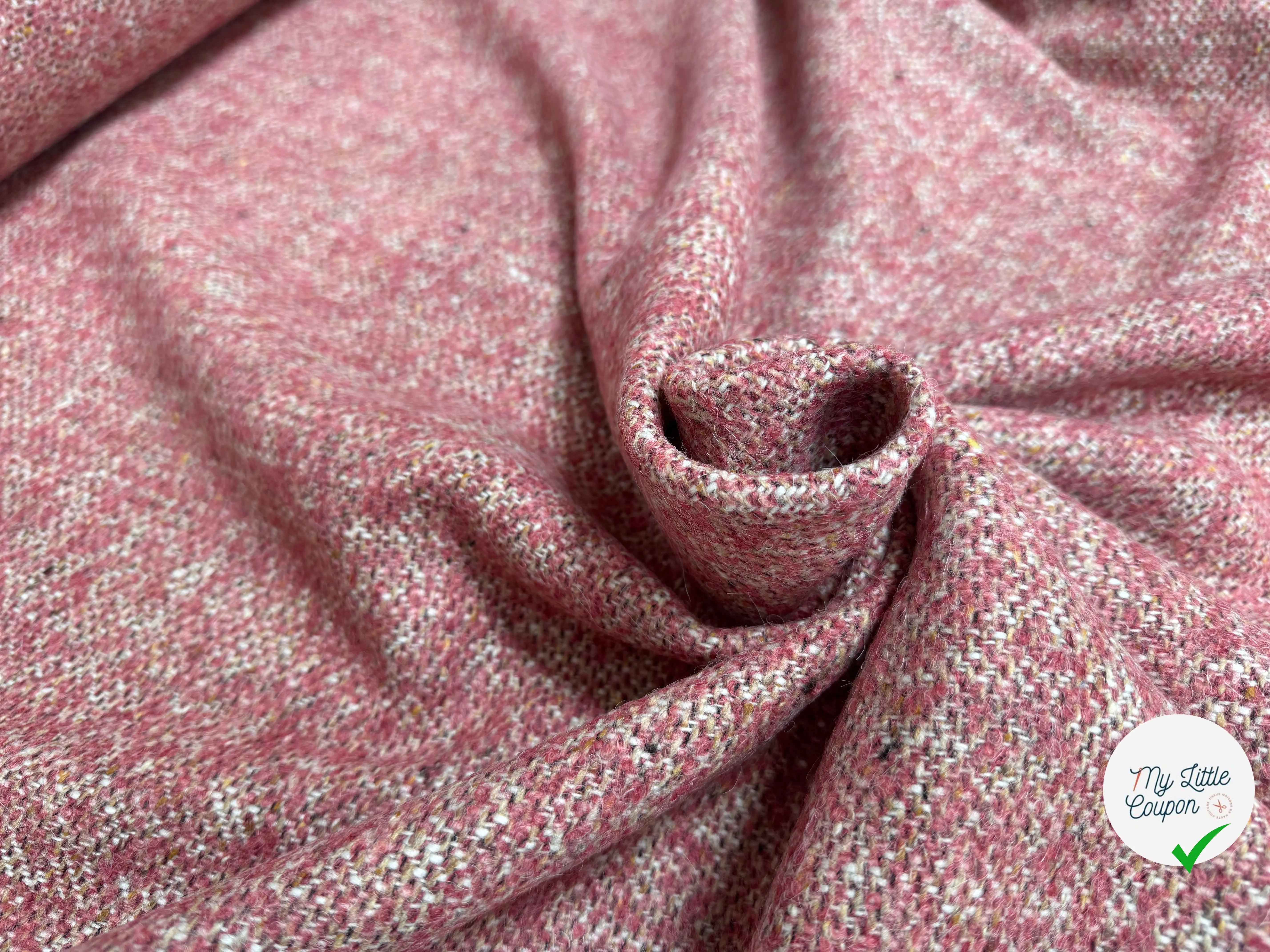 TWEED BOUCLETTE 100% LAINE ROSE CHIC TAILLEUR - My Little Coupon